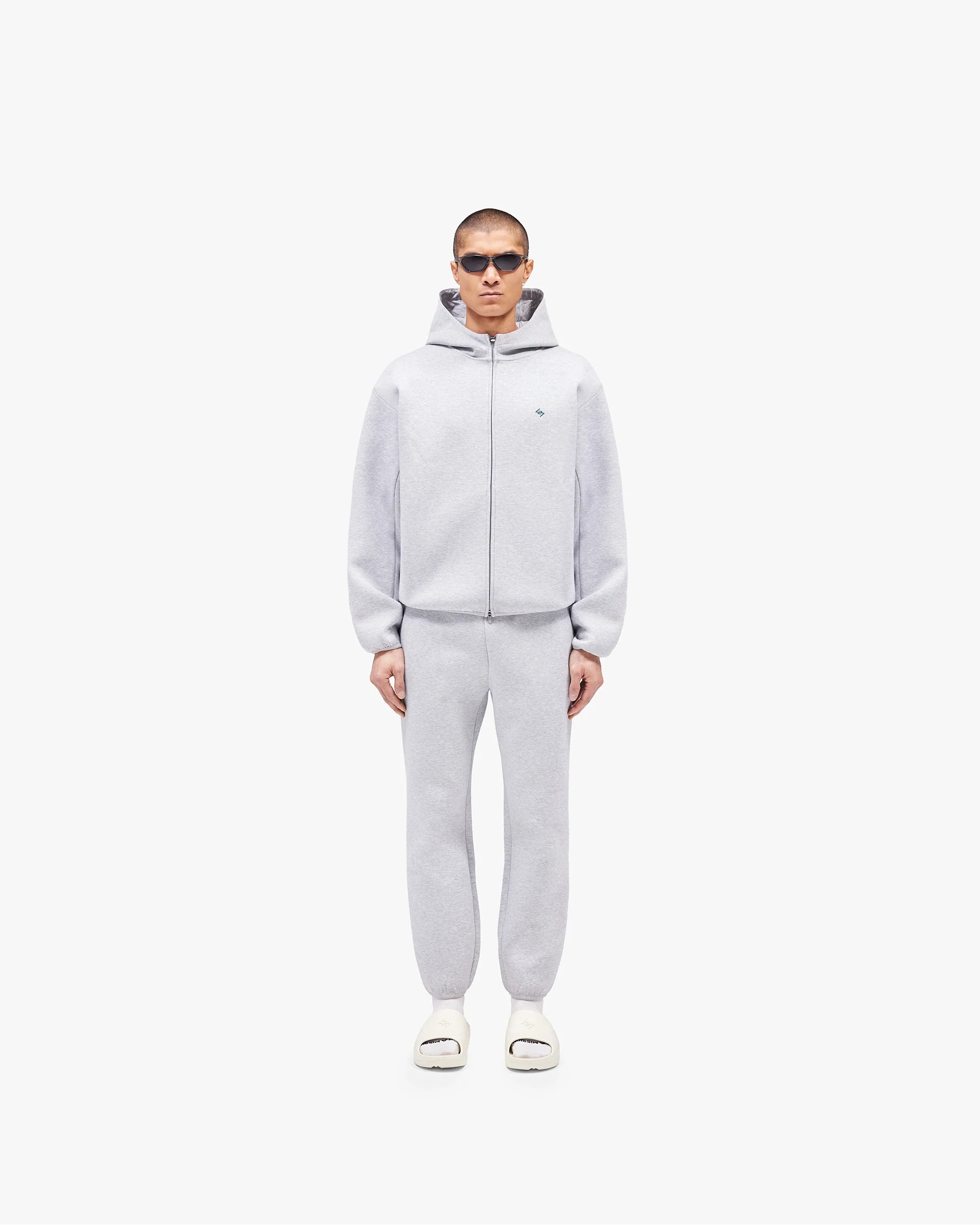 247 Form Zip Hoodie - Grey Marl - Image 5