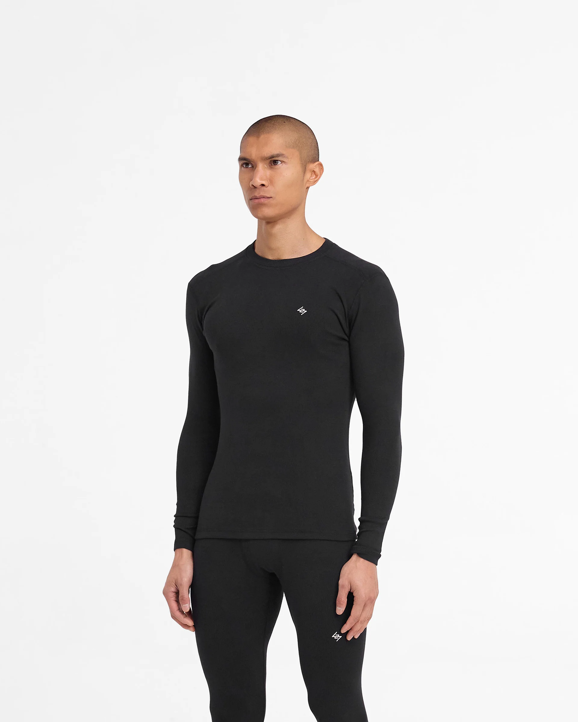 247 Ribbed Long Sleeve Top - Black - Image 2