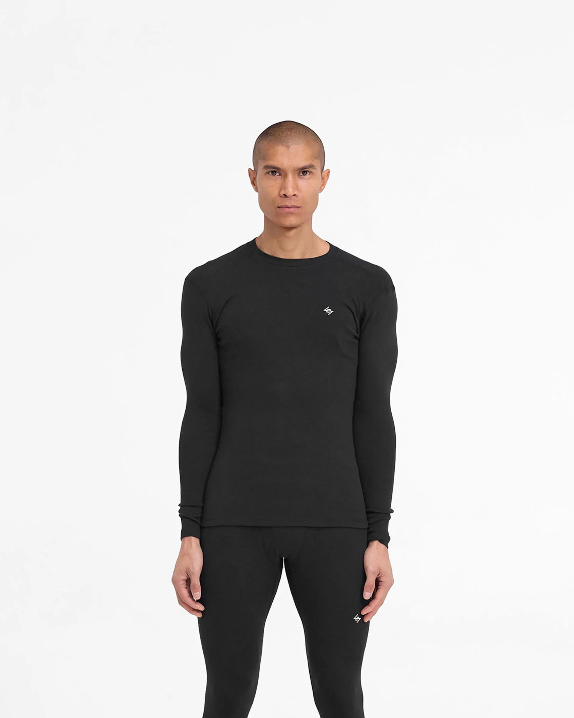 247 Ribbed Long Sleeve Top - Black - Image 3