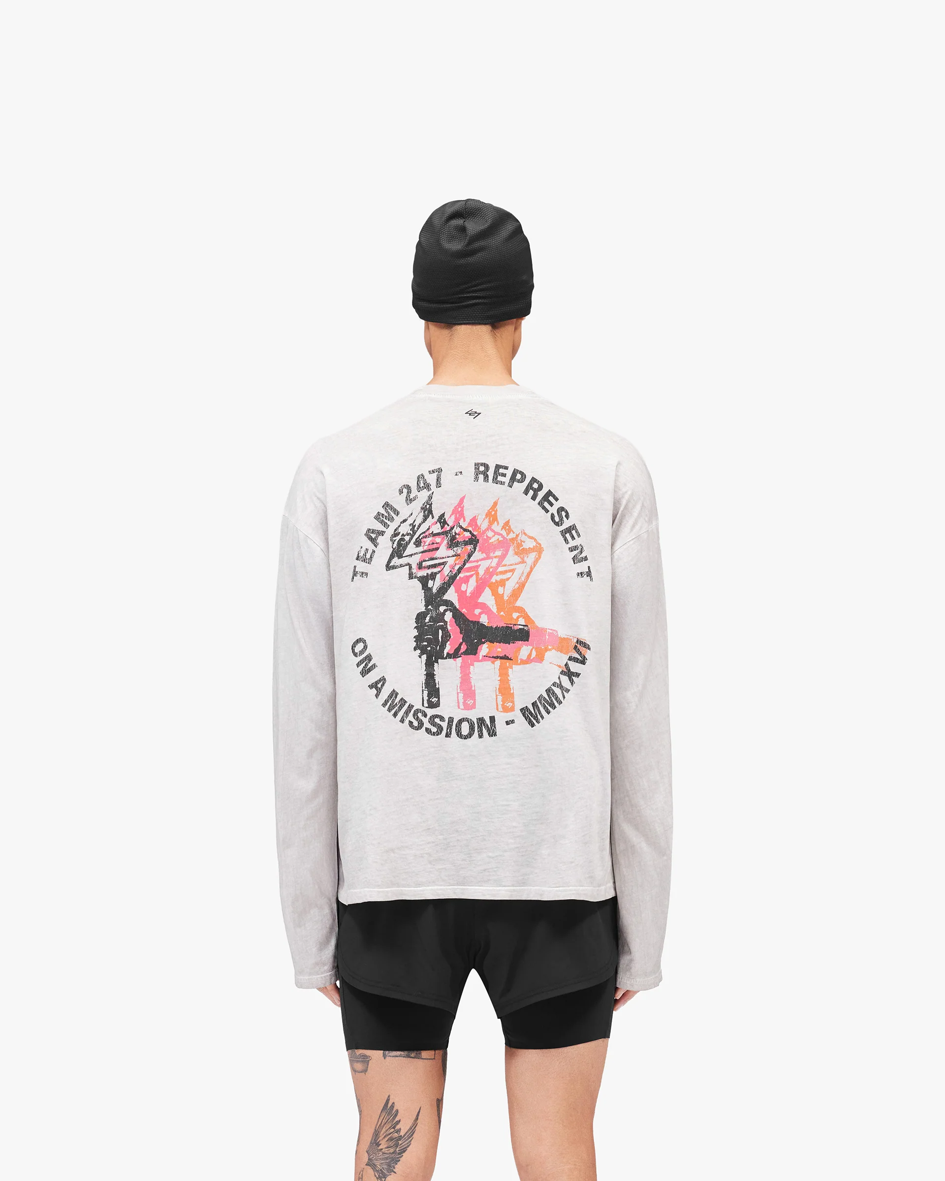 247 Torch Boxy Long Sleeve T-Shirt - Bleach Wash - Image 4