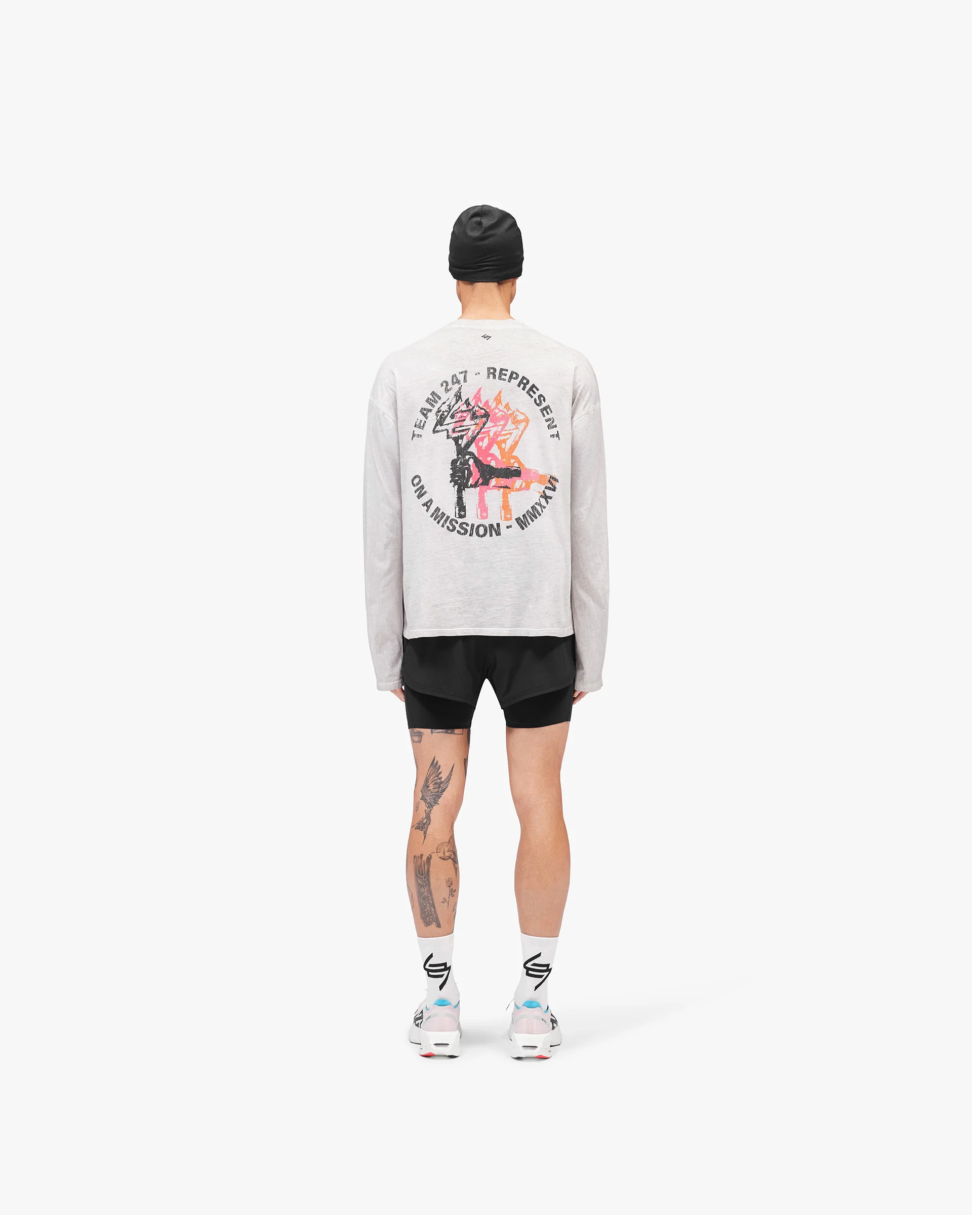 247 Torch Boxy Long Sleeve T-Shirt - Bleach Wash - Image 7