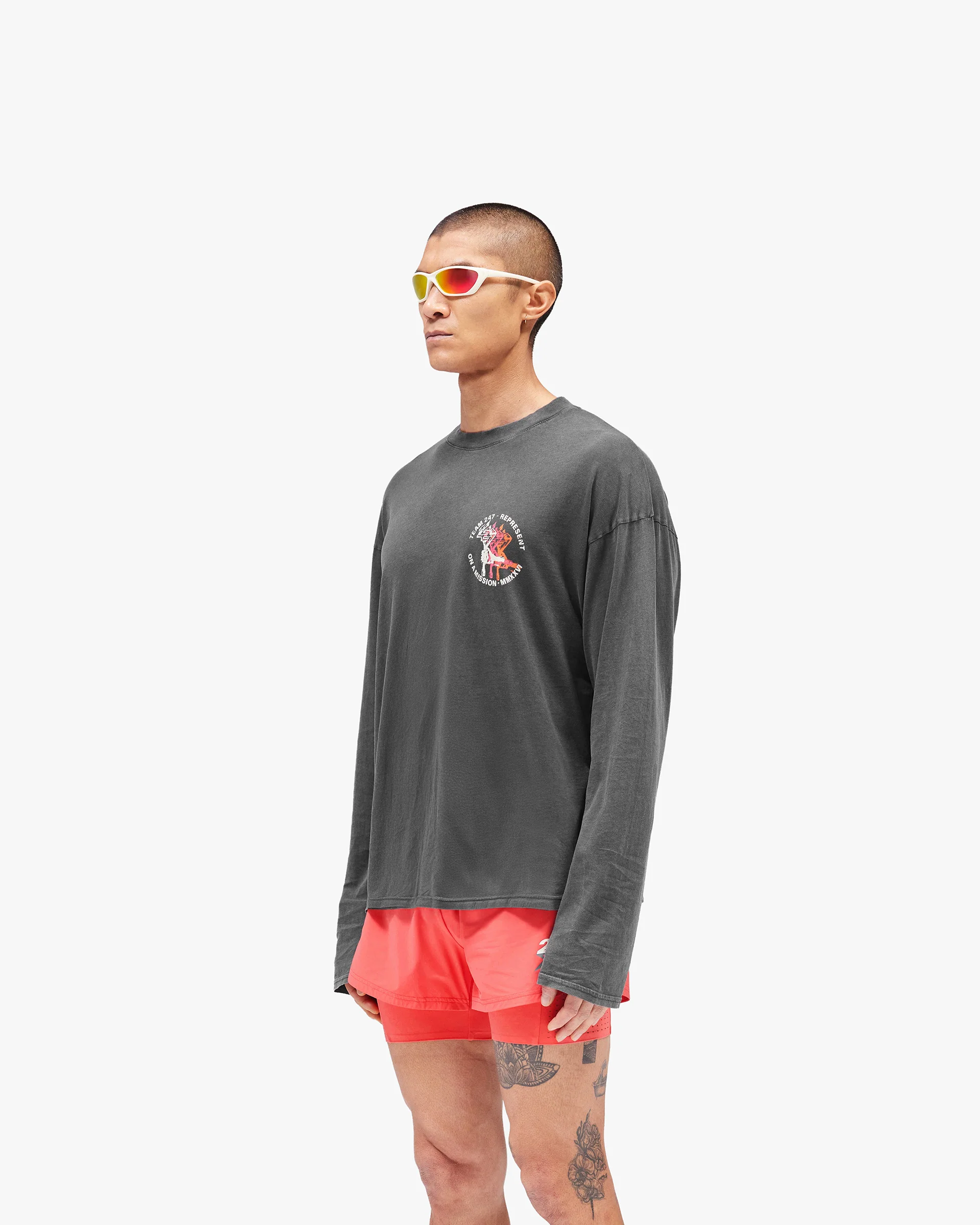 247 Torch Boxy Long Sleeve T-Shirt - Washed Black - Image 2