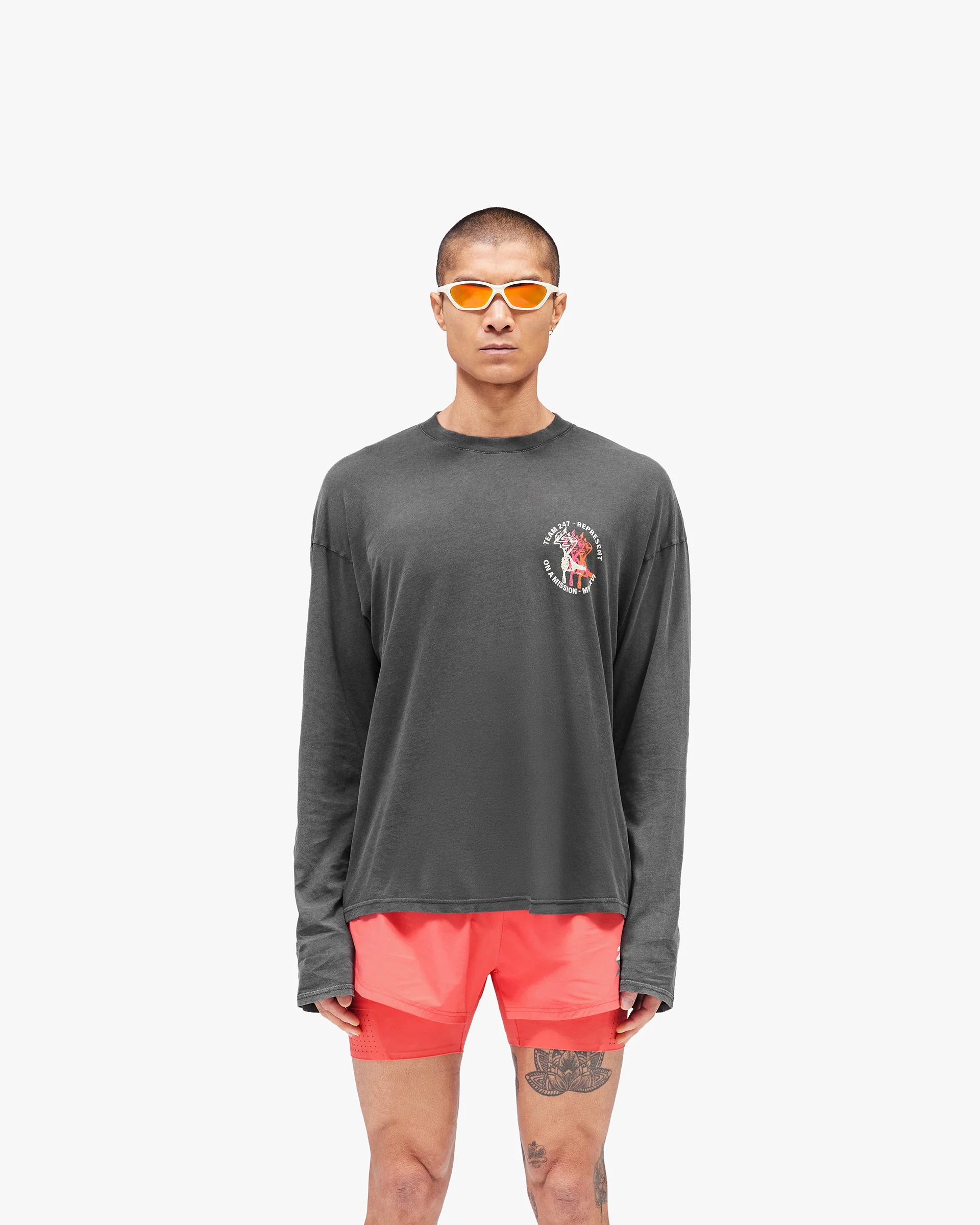 247 Torch Boxy Long Sleeve T-Shirt - Washed Black - Image 3