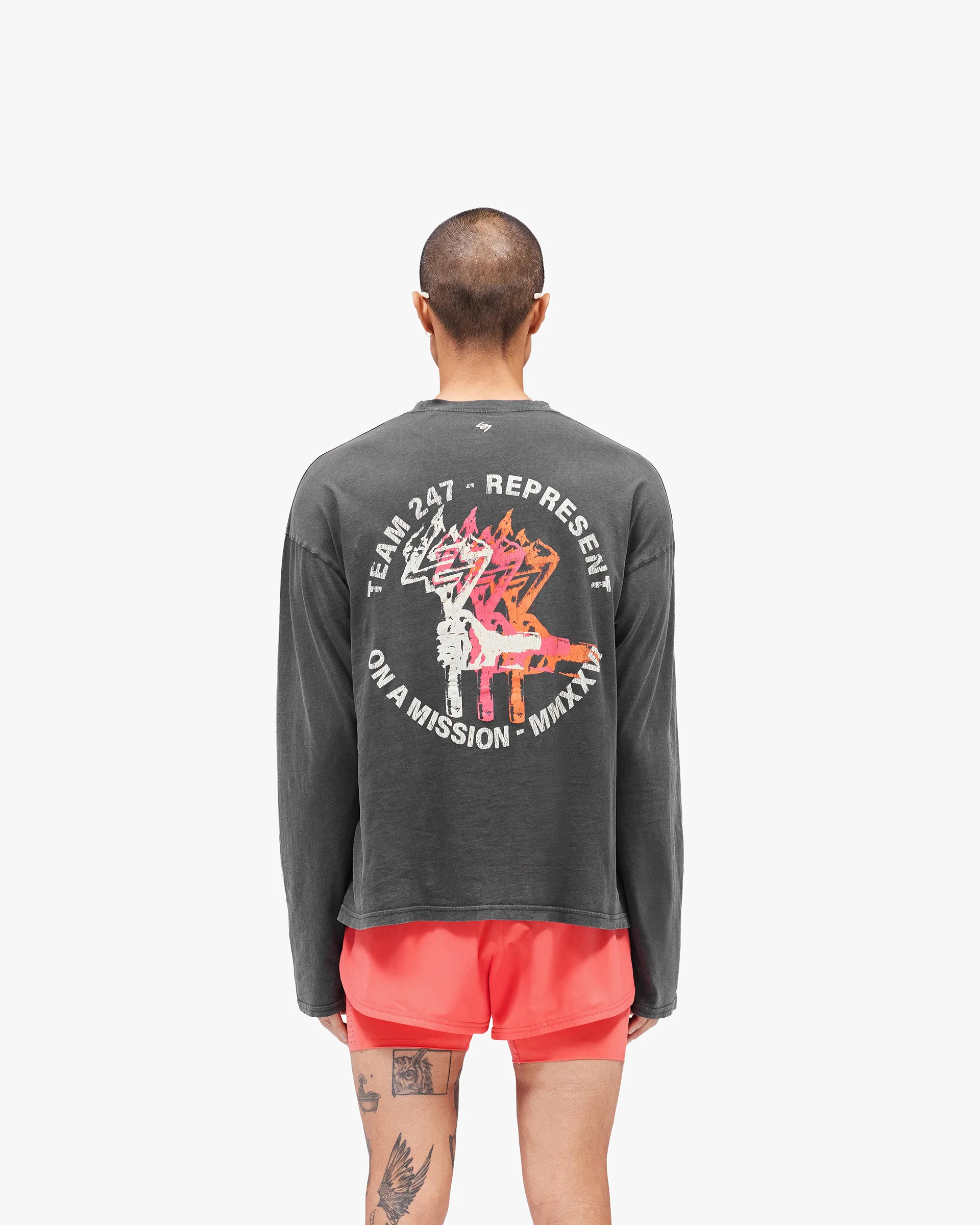 247 Torch Boxy Long Sleeve T-Shirt - Washed Black - Image 4