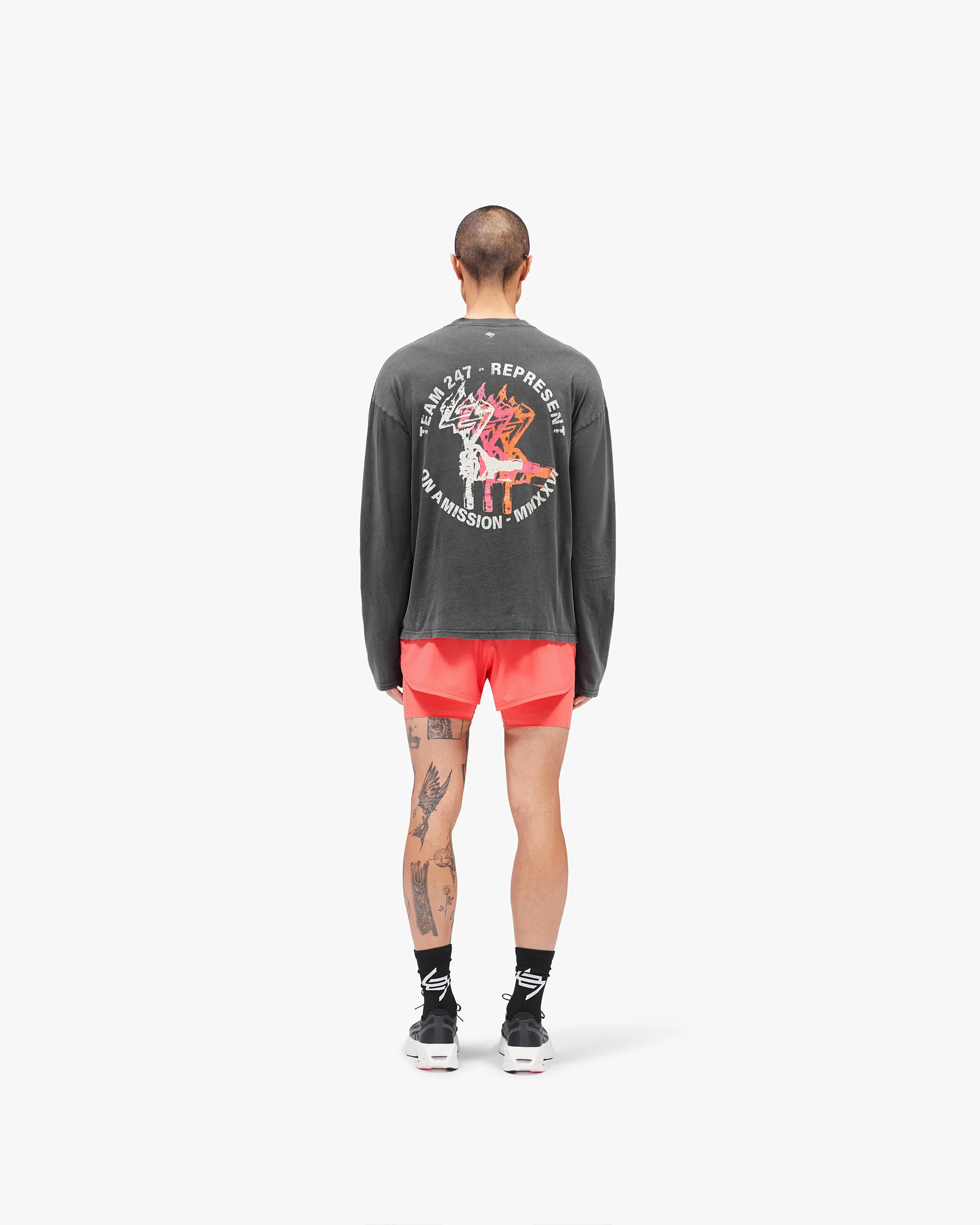 247 Torch Boxy Long Sleeve T-Shirt - Washed Black - Image 7