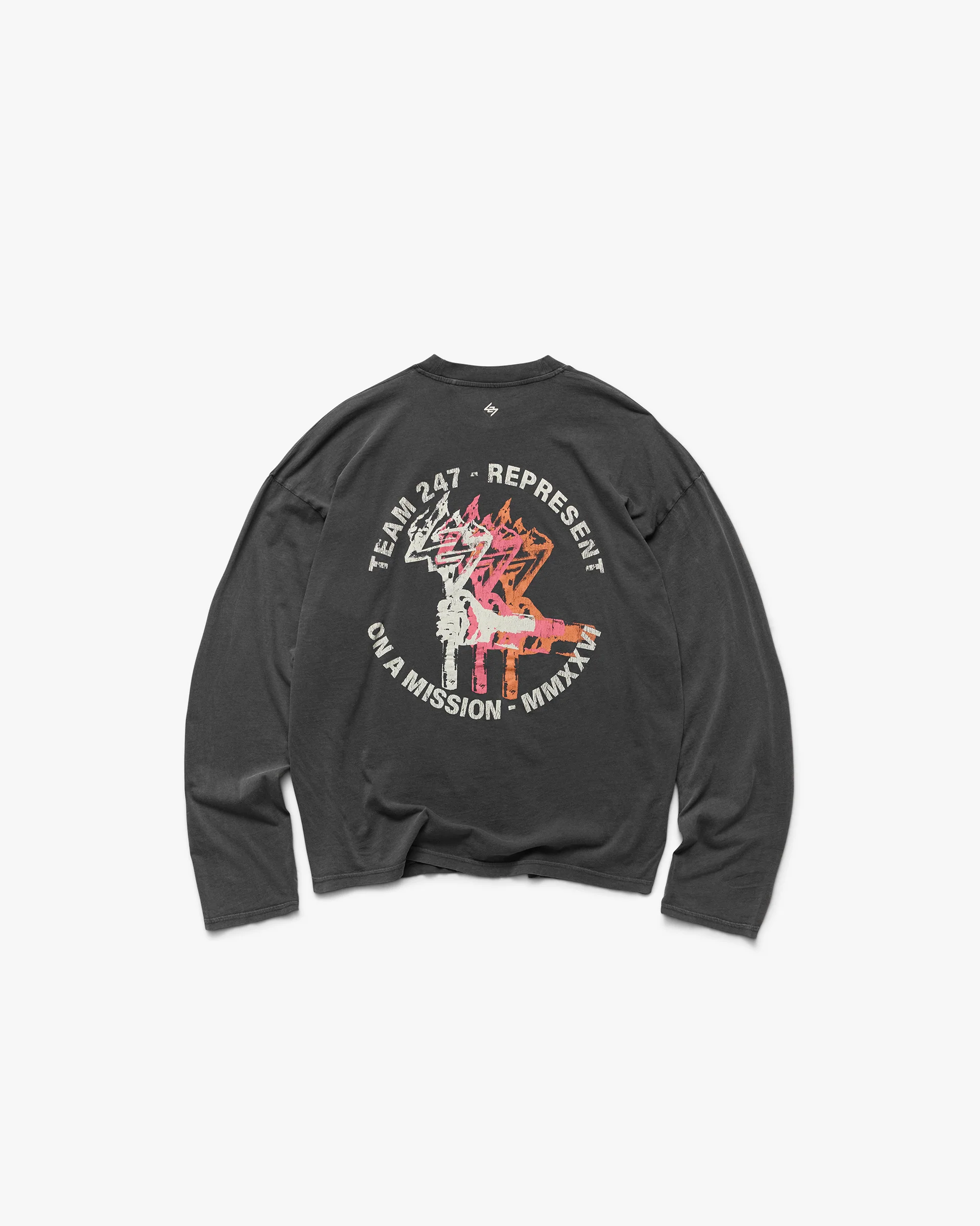 247 Torch Boxy Long Sleeve T-Shirt - Washed Black - Image 8