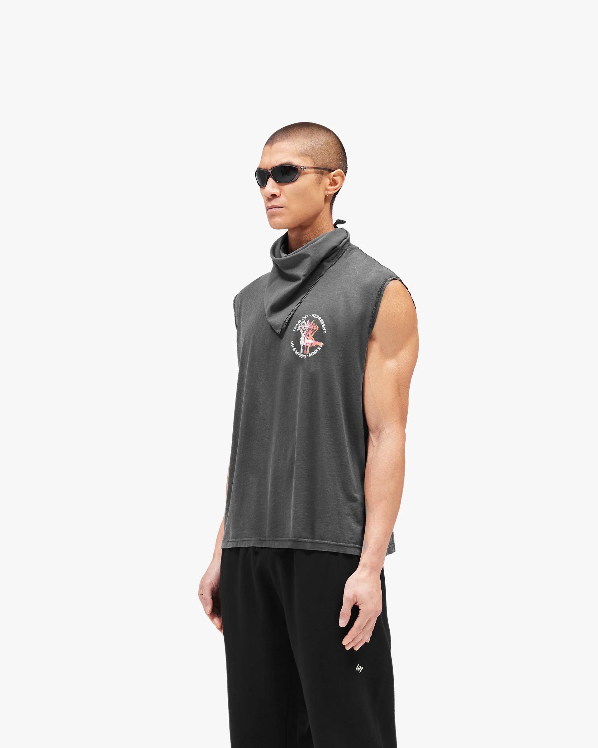 247 Torch Boxy Tank - Washed Black - Image 2