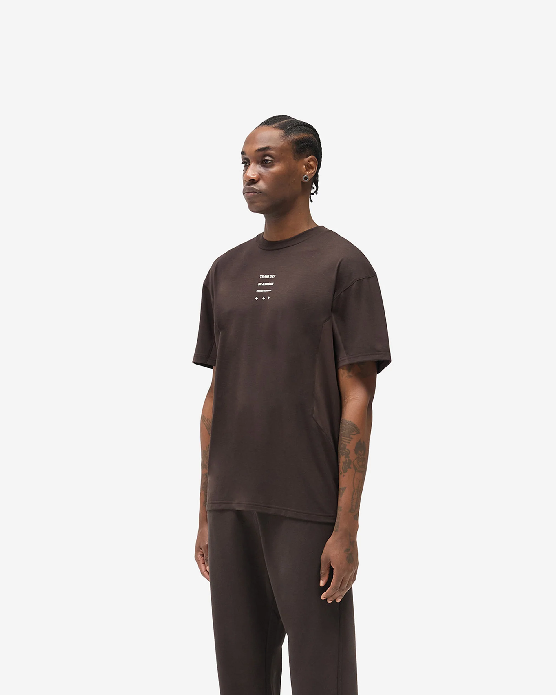 247 Uprising Oversized T-Shirt - Chocolate - Image 2