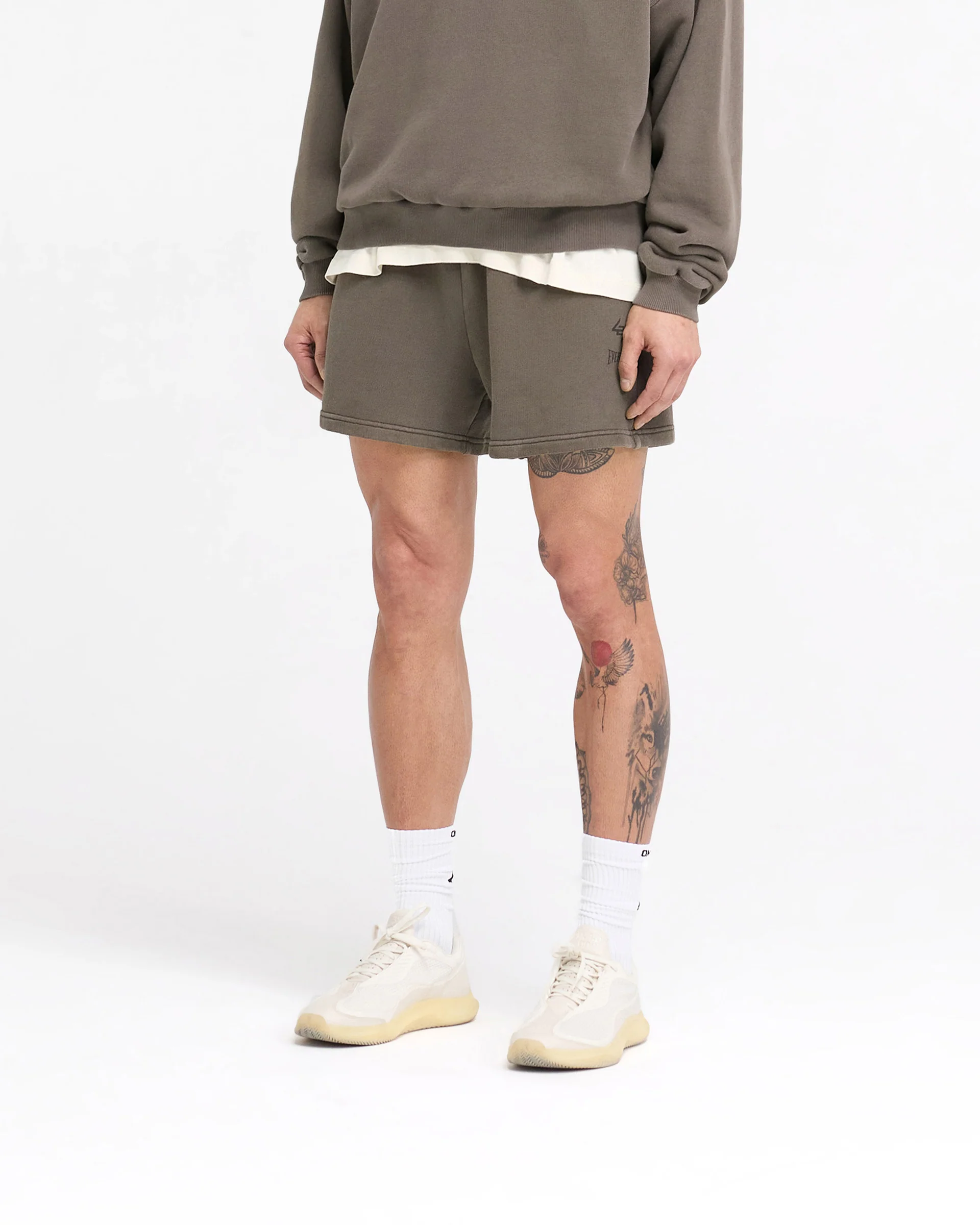 247 X Everlast Training Camp Jersey Shorts - Washed Brown - Image 4