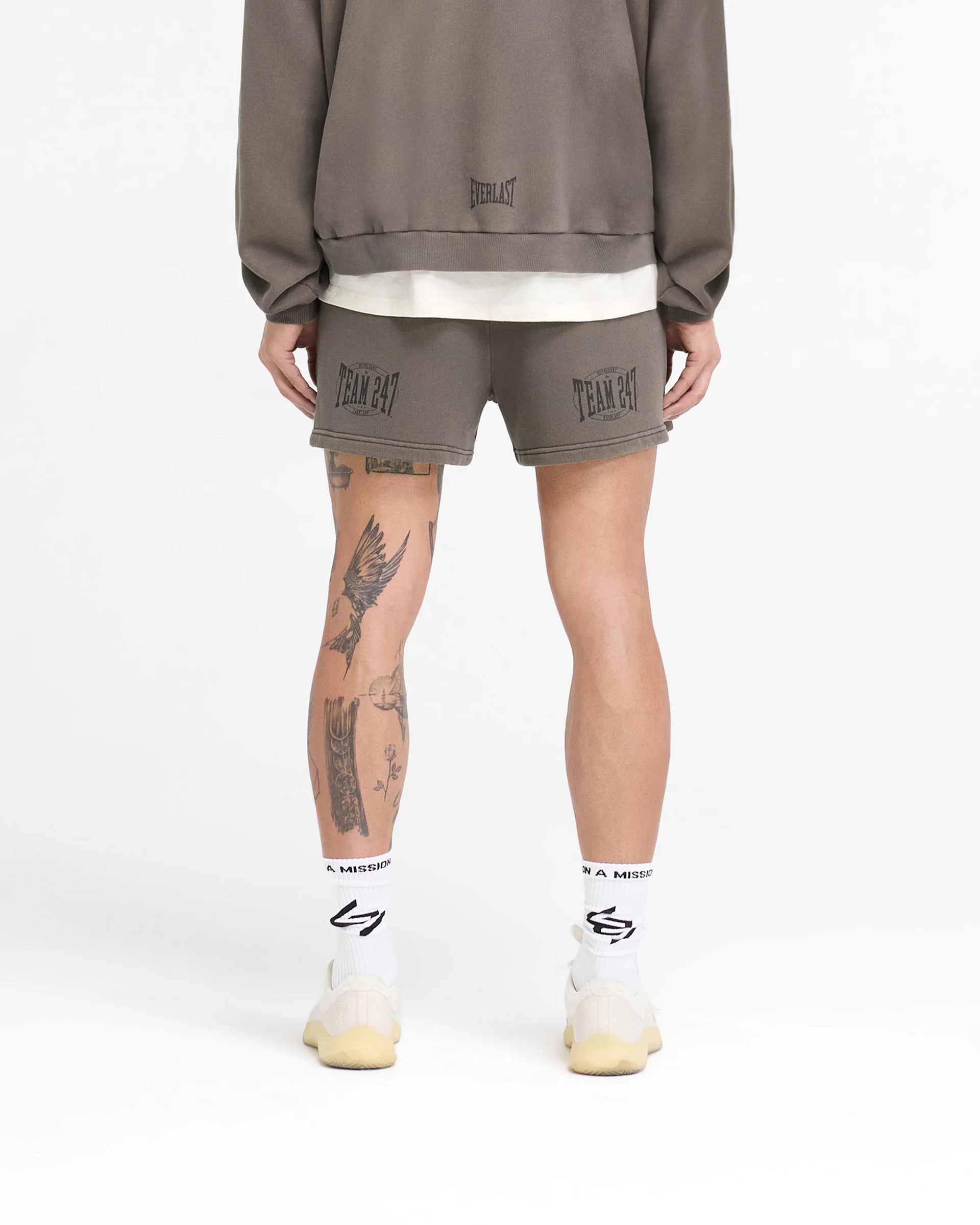 247 X Everlast Training Camp Jersey Shorts - Washed Brown - Image 5