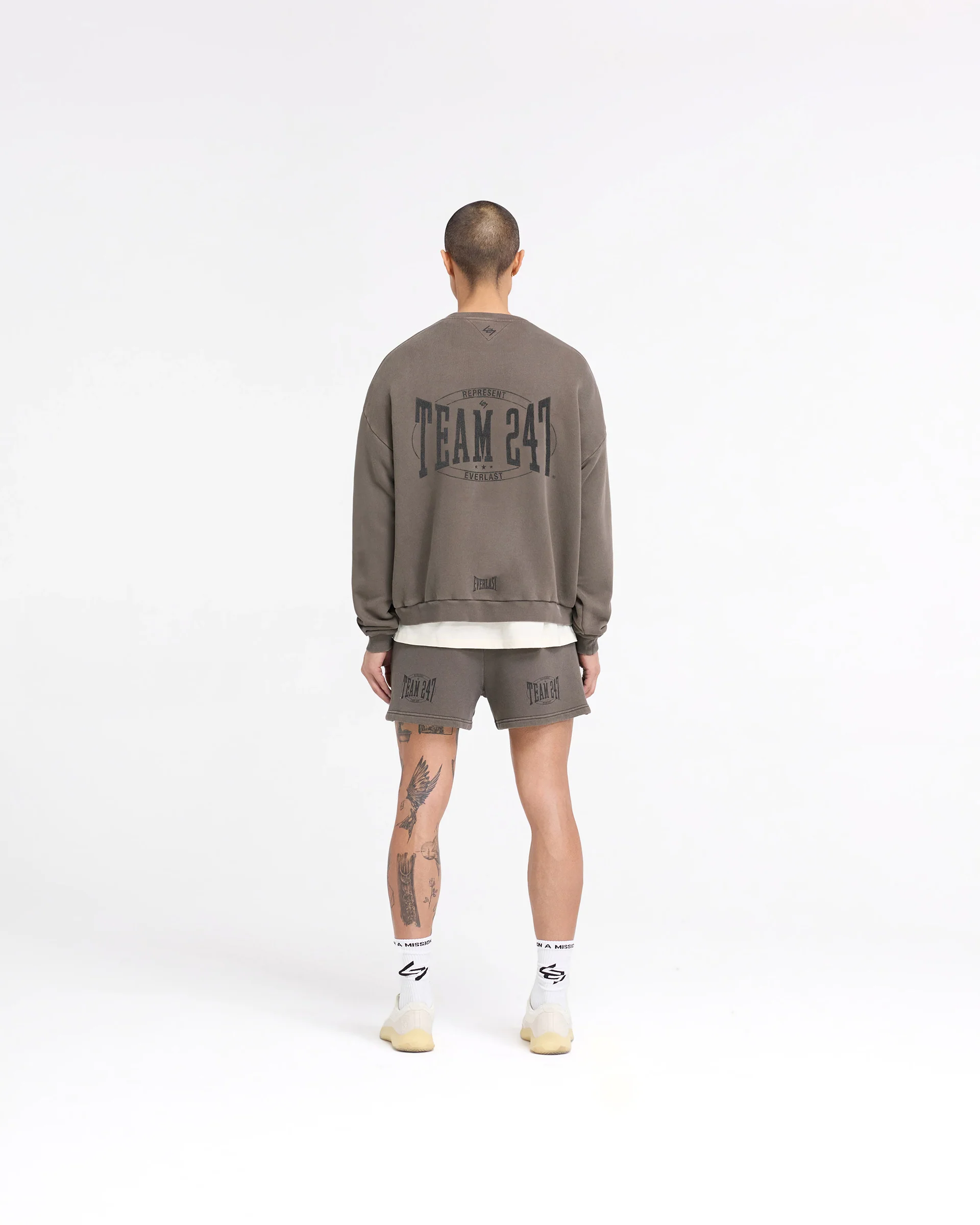 247 X Everlast Training Camp Jersey Shorts - Washed Brown - Image 9