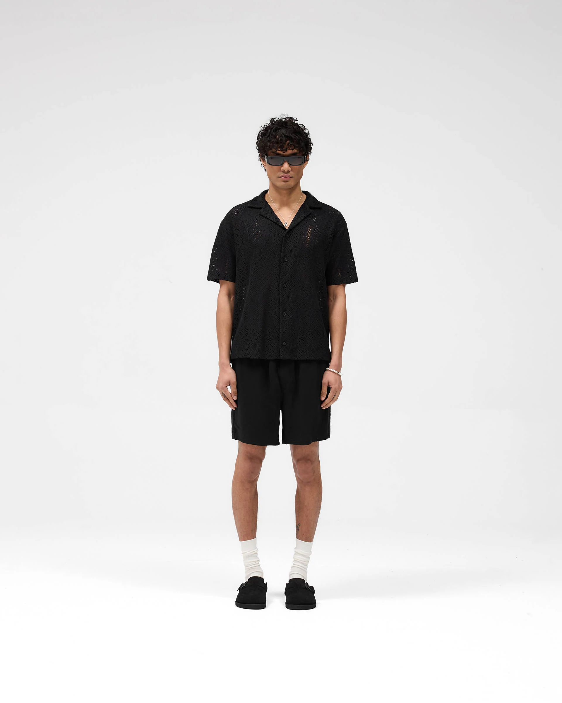 All Over Crochet Shirt - Jet Black - Image 5
