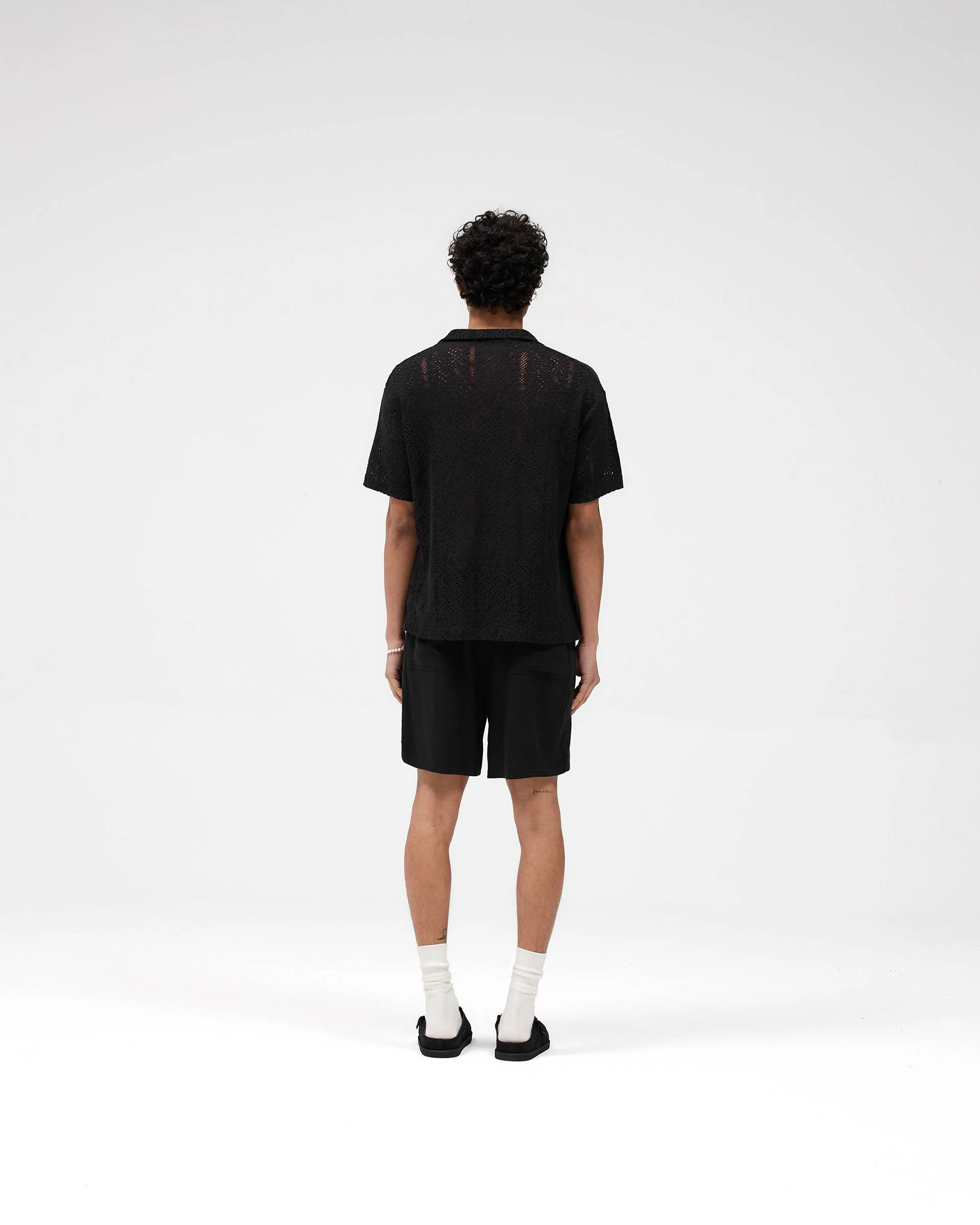 All Over Crochet Shirt - Jet Black - Image 7