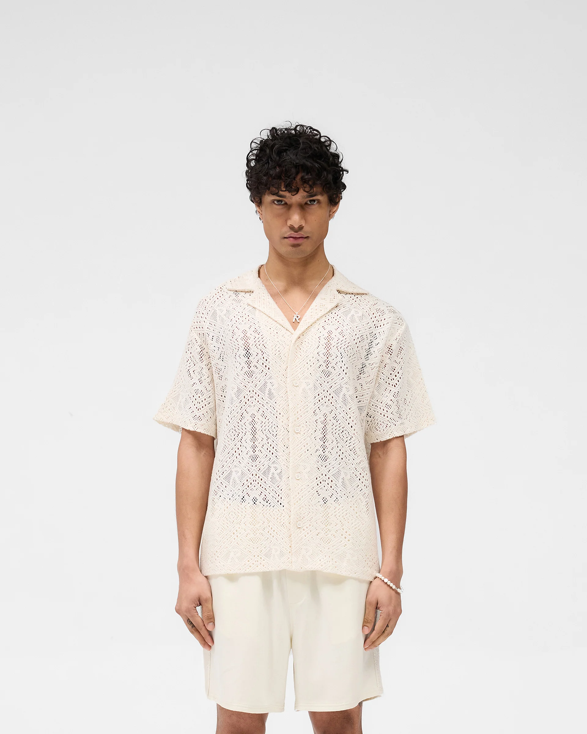 All Over Crochet Shirt - Off White - Image 3
