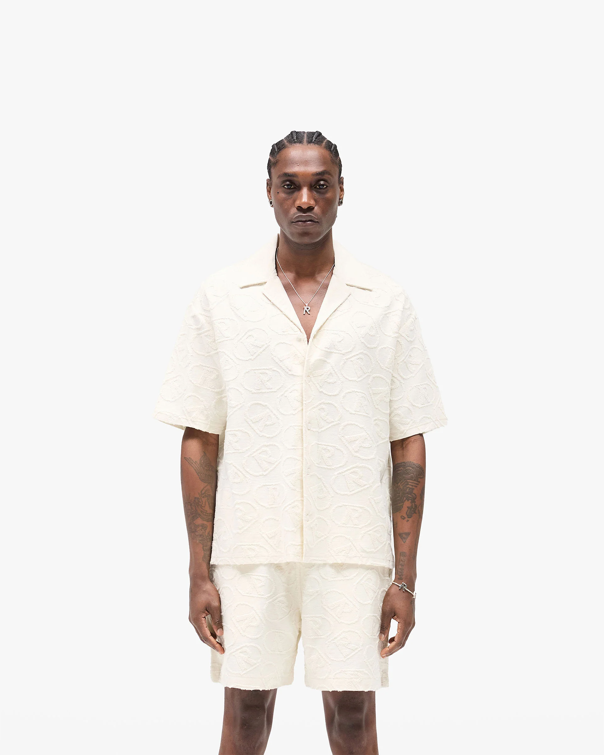 All Over Print Towel Shirt - Aged White - Image 3