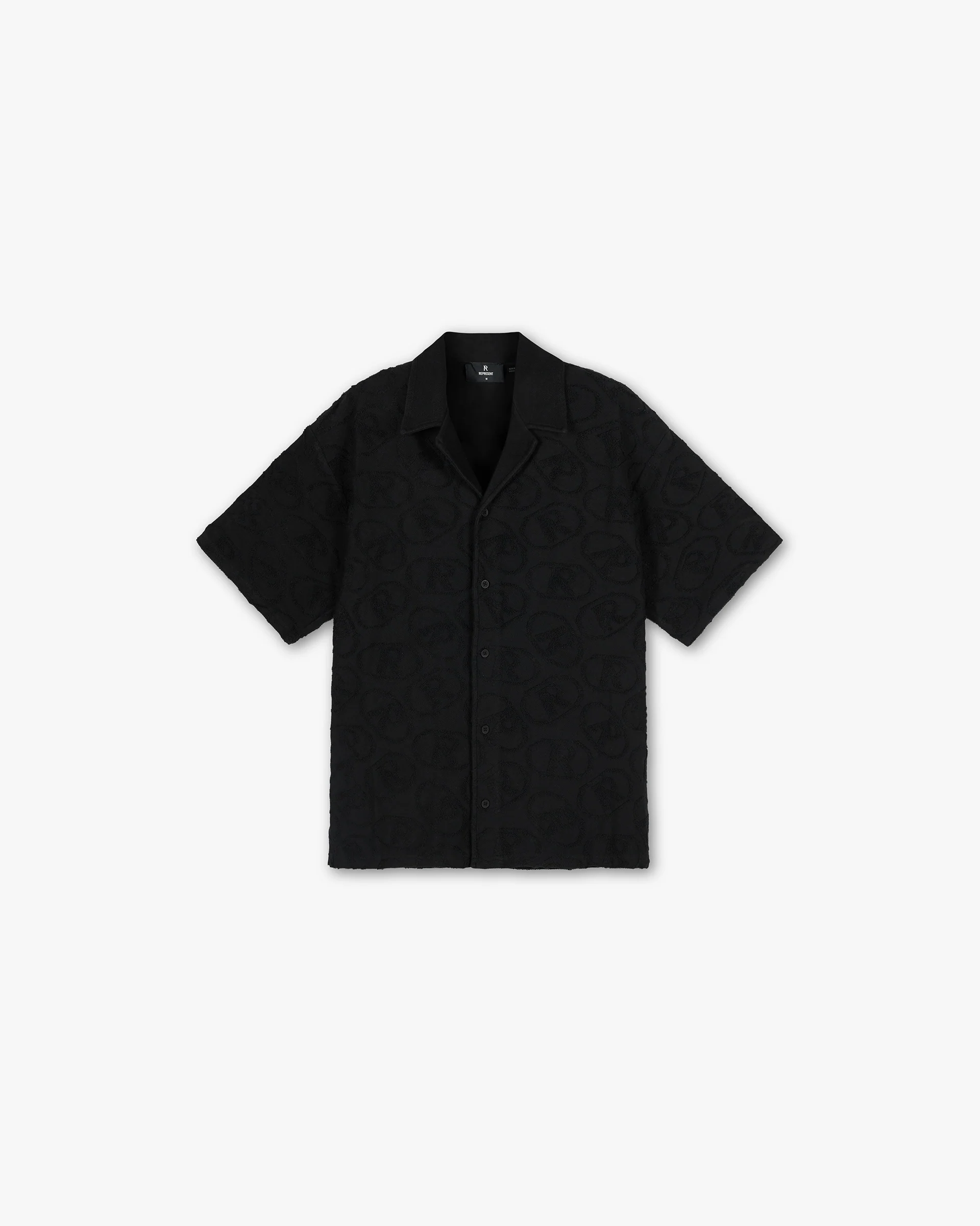 All Over Print Towel Shirt - Black