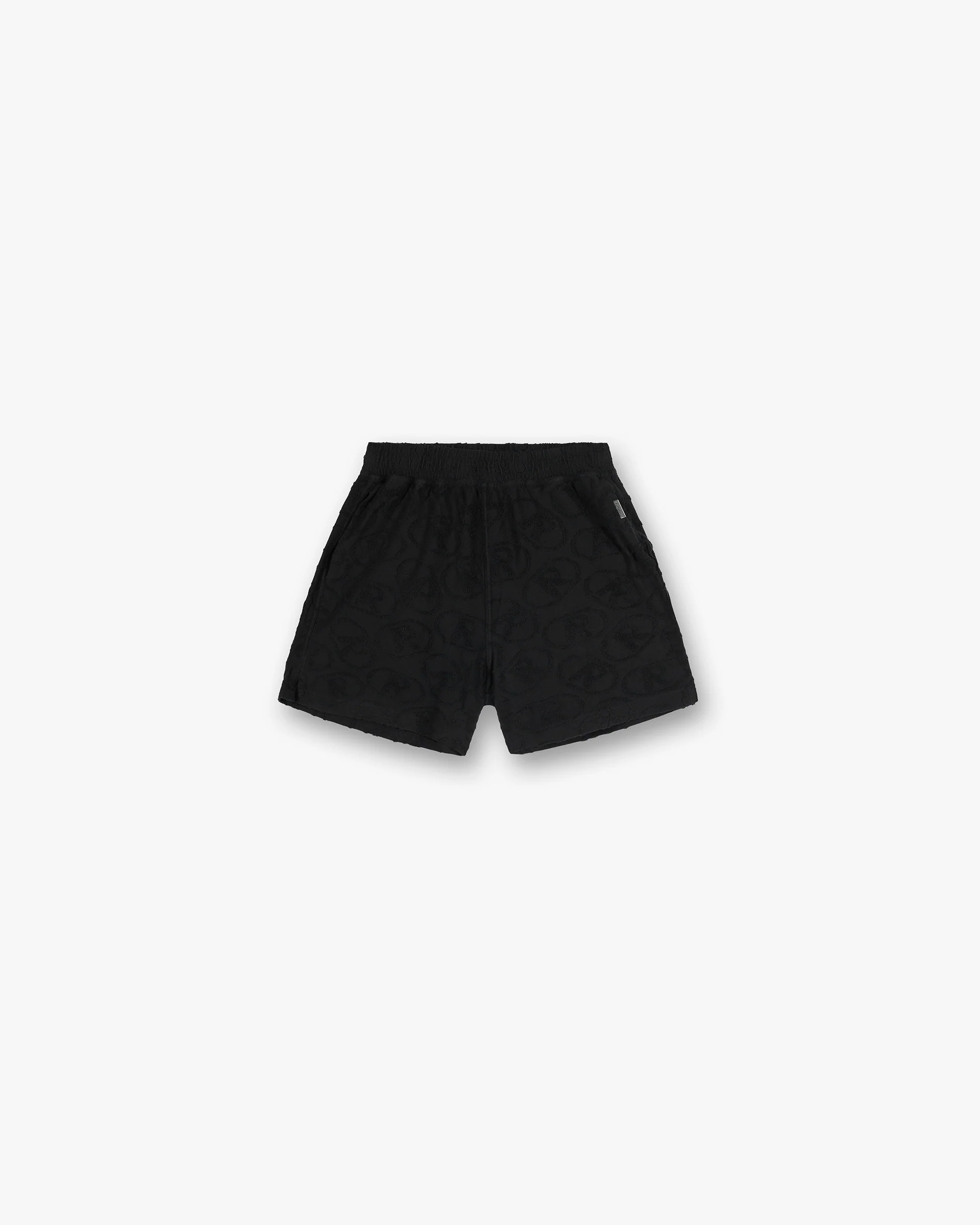 All Over Print Towel Short - Black