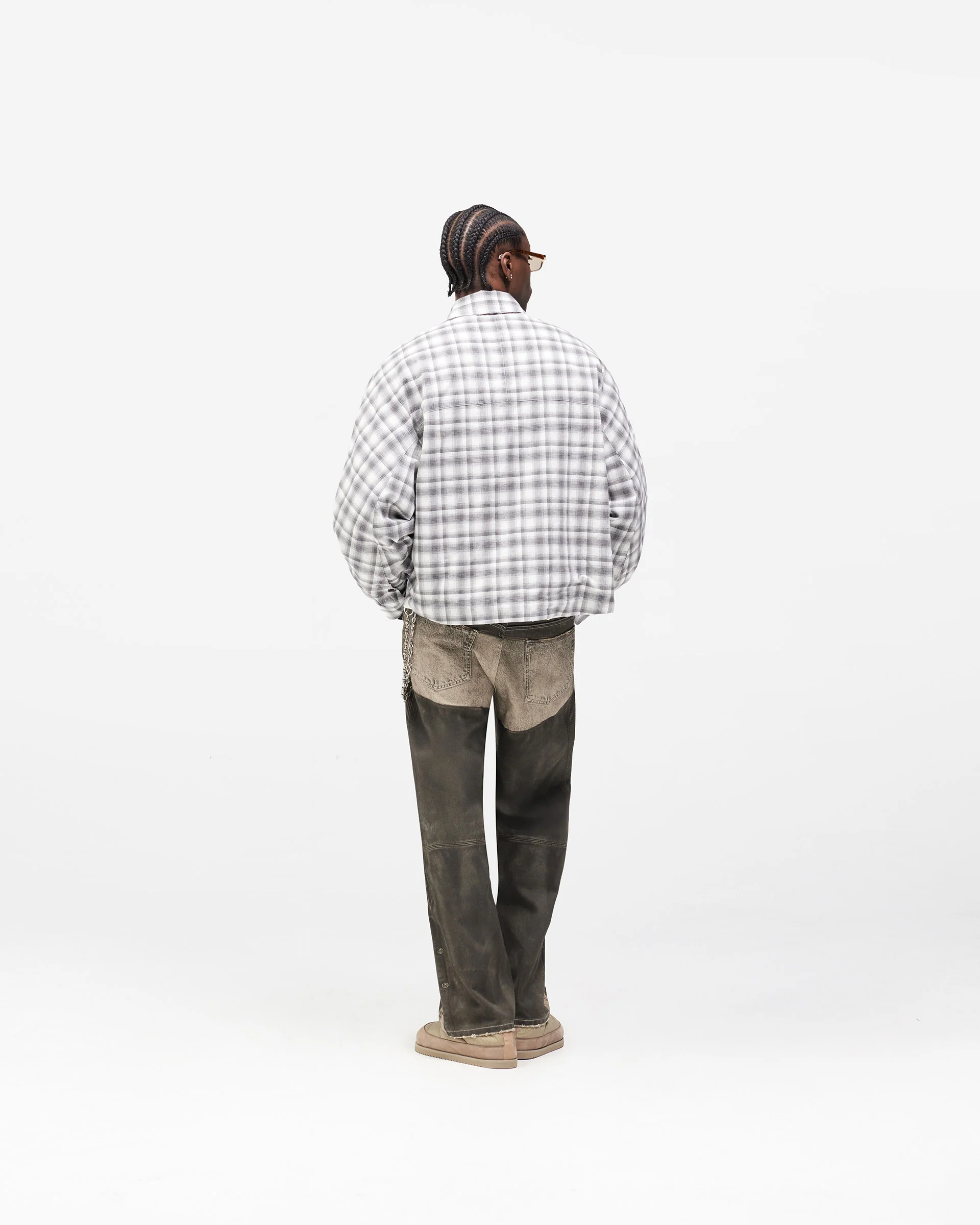 Arch Flannel Shirt - Flat White Jet Black - Image 12