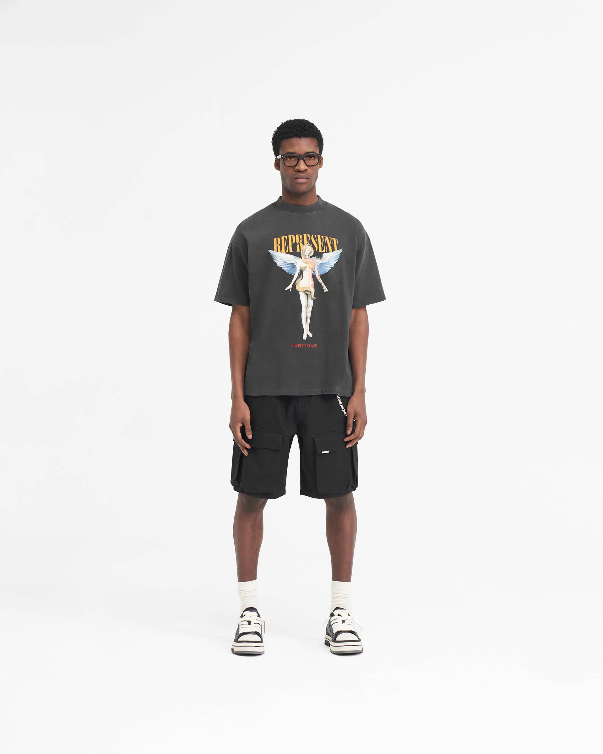 Baggy Cotton Cargo Short - Black - Image 7