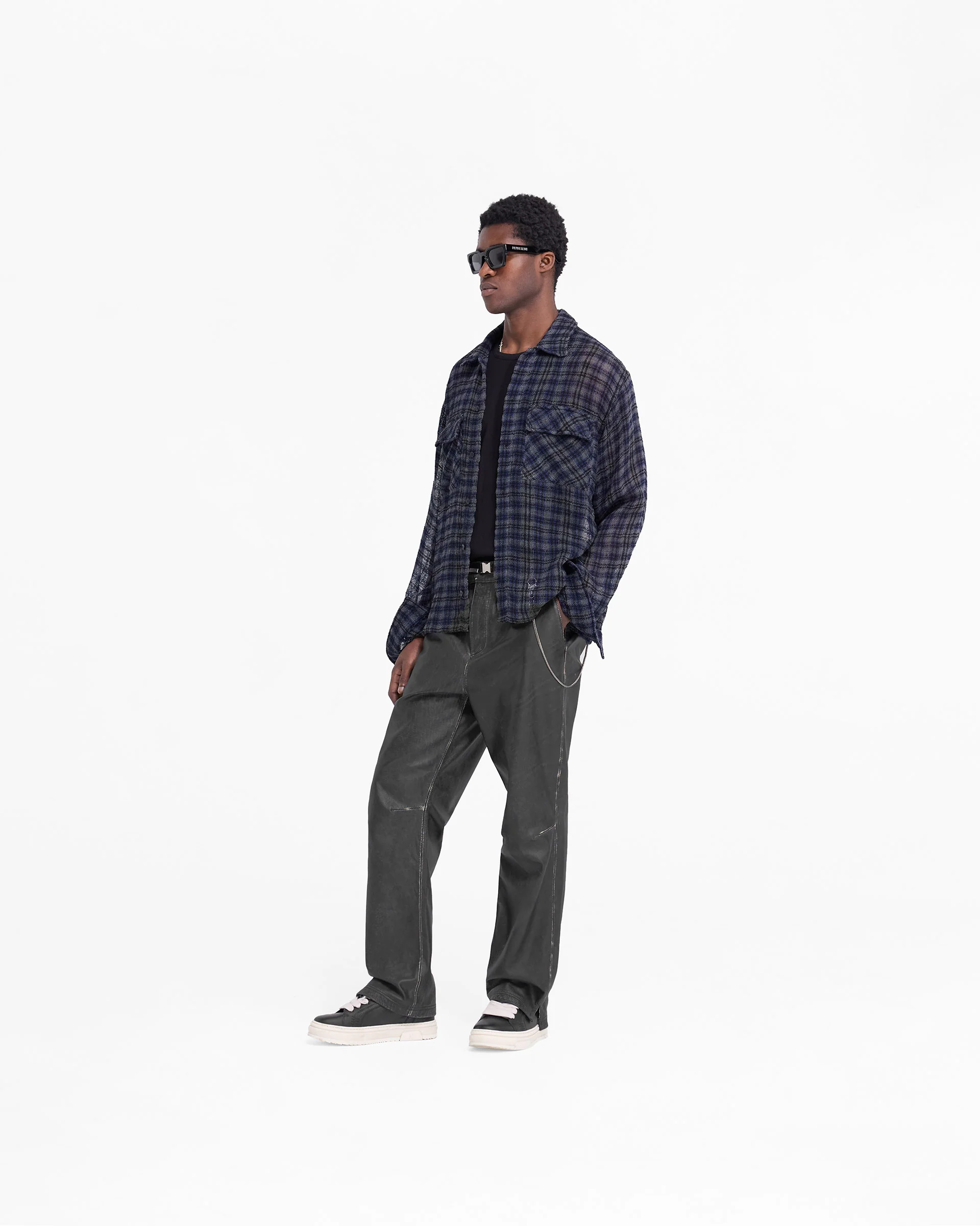 Check Flannel Shirt - Blue Check - Image 6