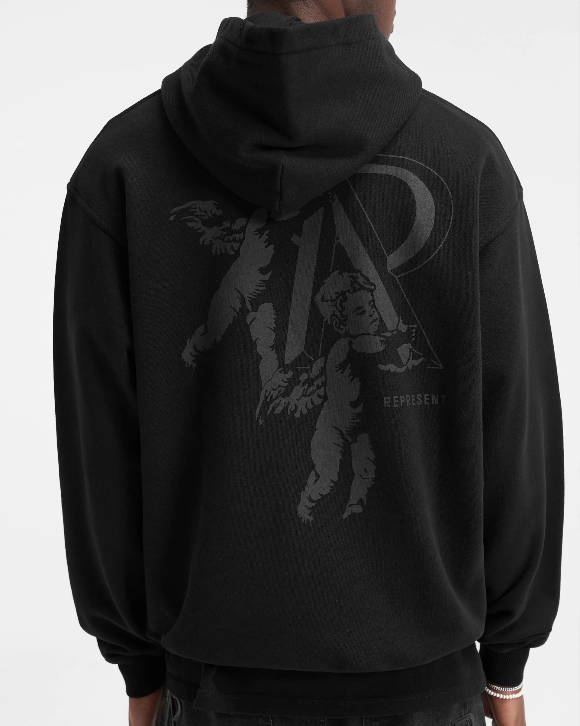 Cherub Initial Hoodie - Black - Image 6