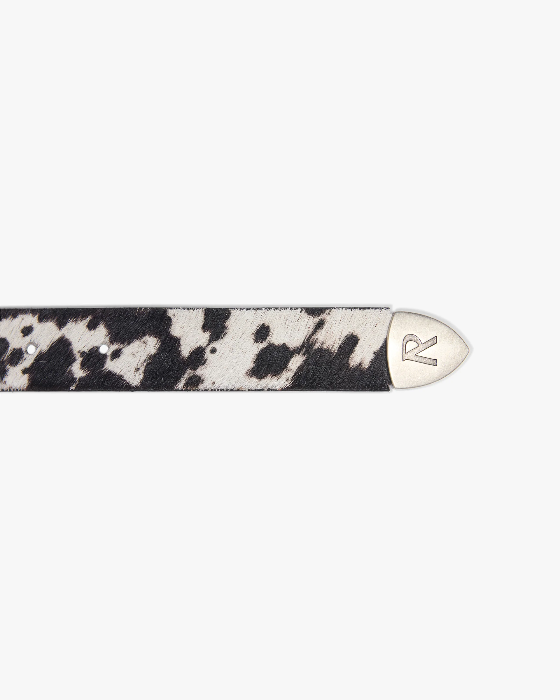 Cowhide Rodeo Belt - Flat White Jet Black - Image 4