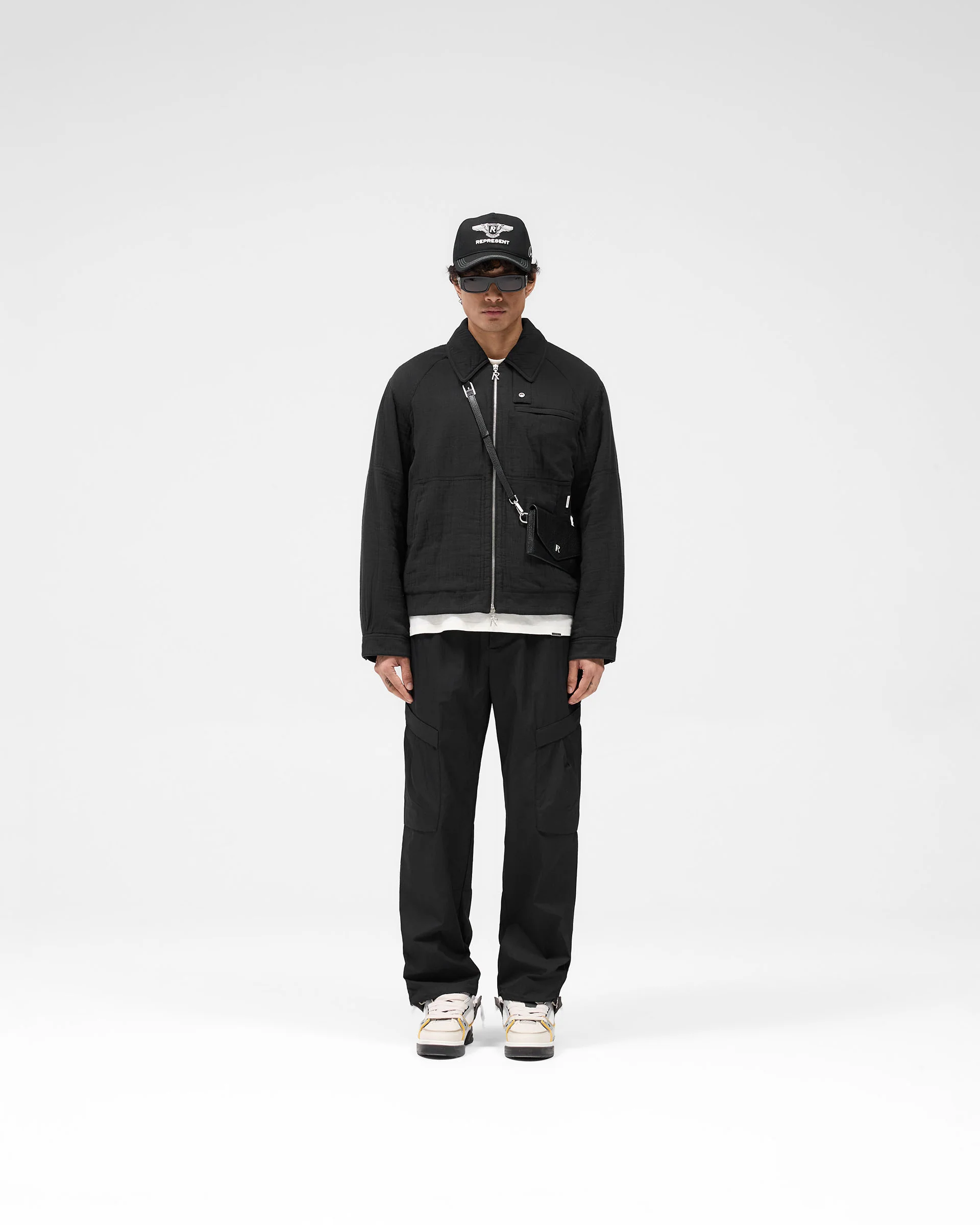 Crinkle Trucker Jacket - Black - Image 6