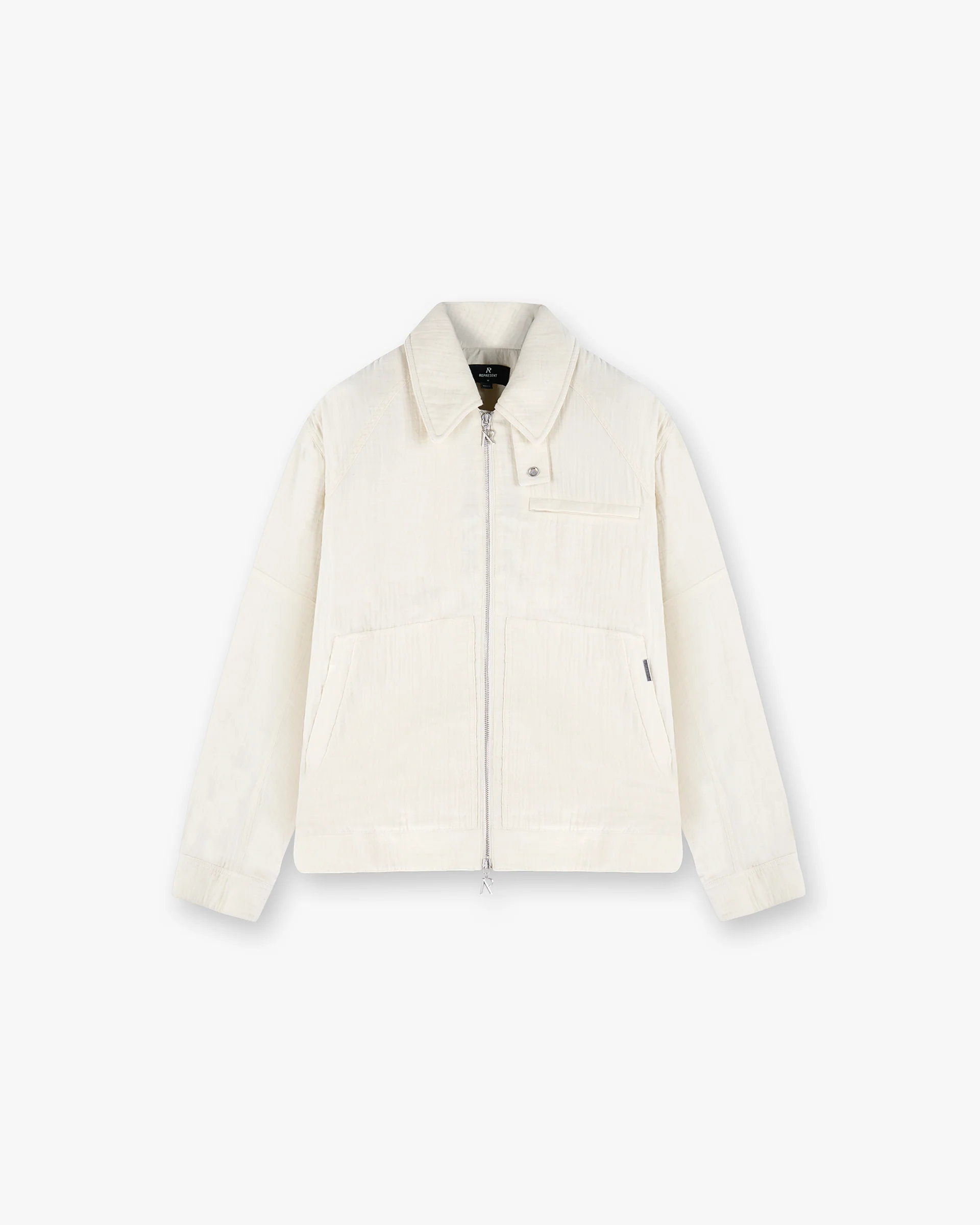 Crinkle Trucker Jacket - Ecru