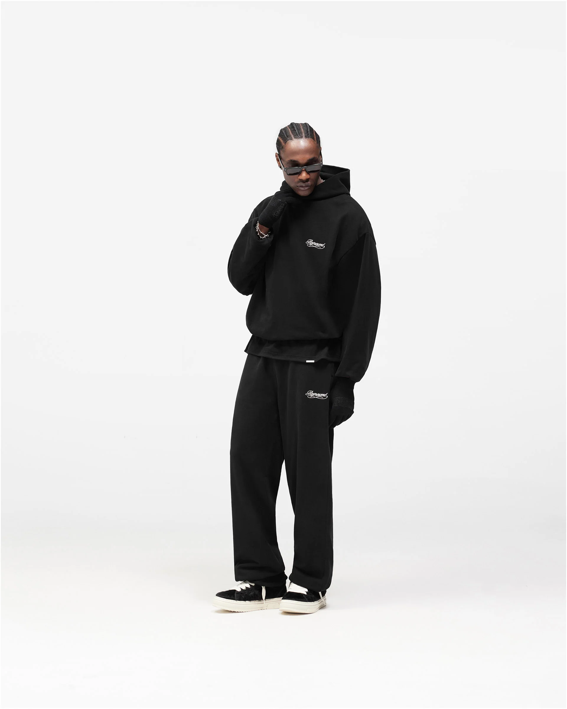 Dual Layer Script Hoodie - Jet Black - Image 11