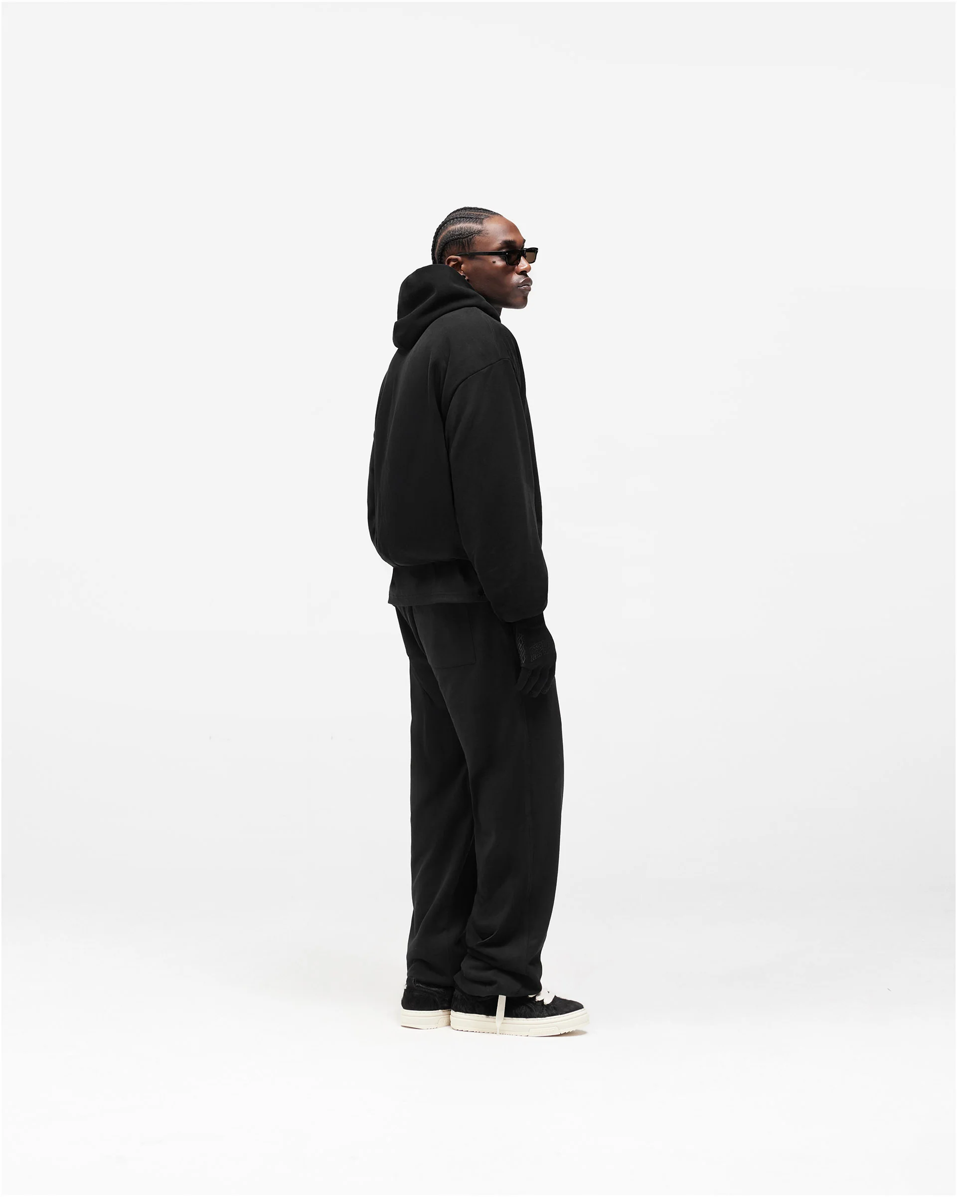 Dual Layer Script Hoodie - Jet Black - Image 12