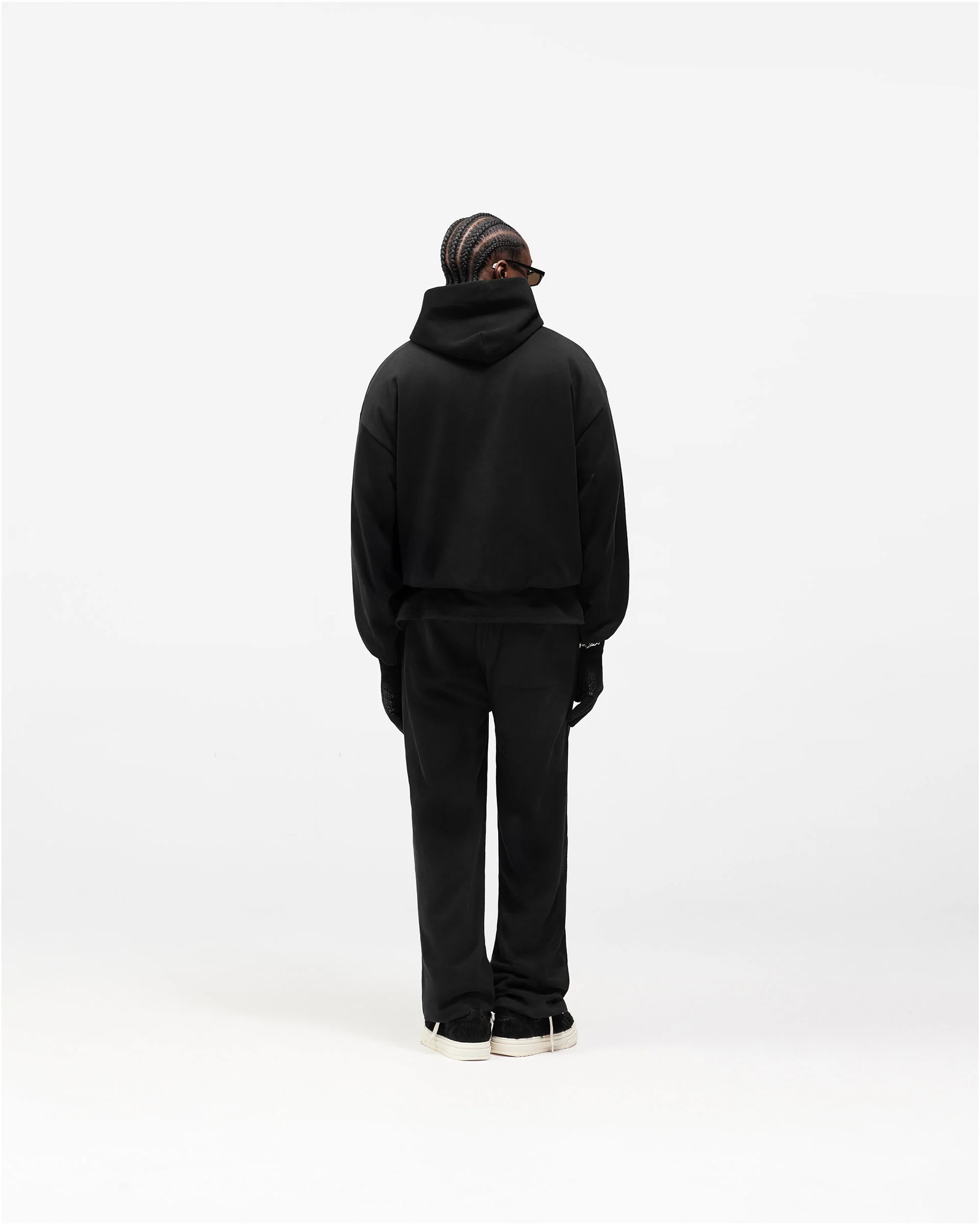 Dual Layer Script Hoodie - Jet Black - Image 13