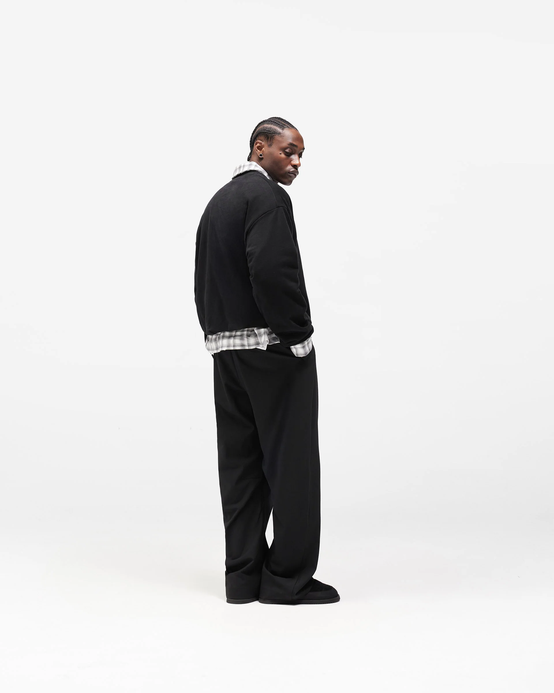 Dual Layer Script Sweater - Jet Black - Image 12