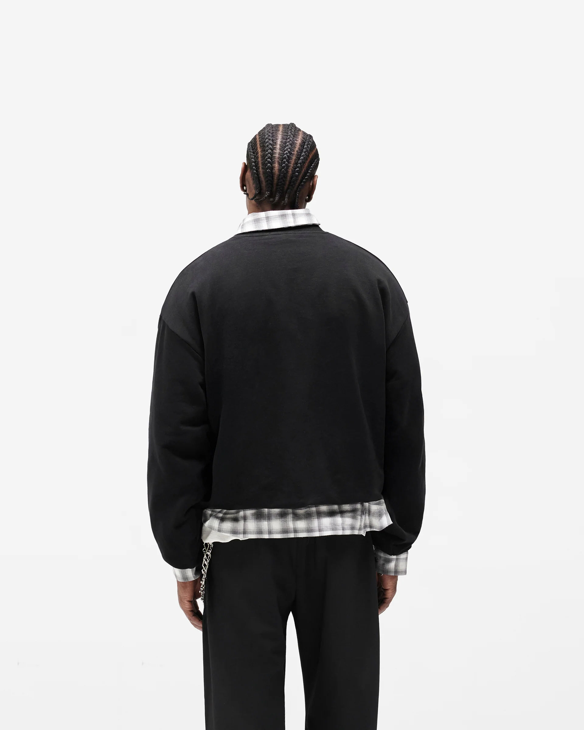 Dual Layer Script Sweater - Jet Black - Image 6