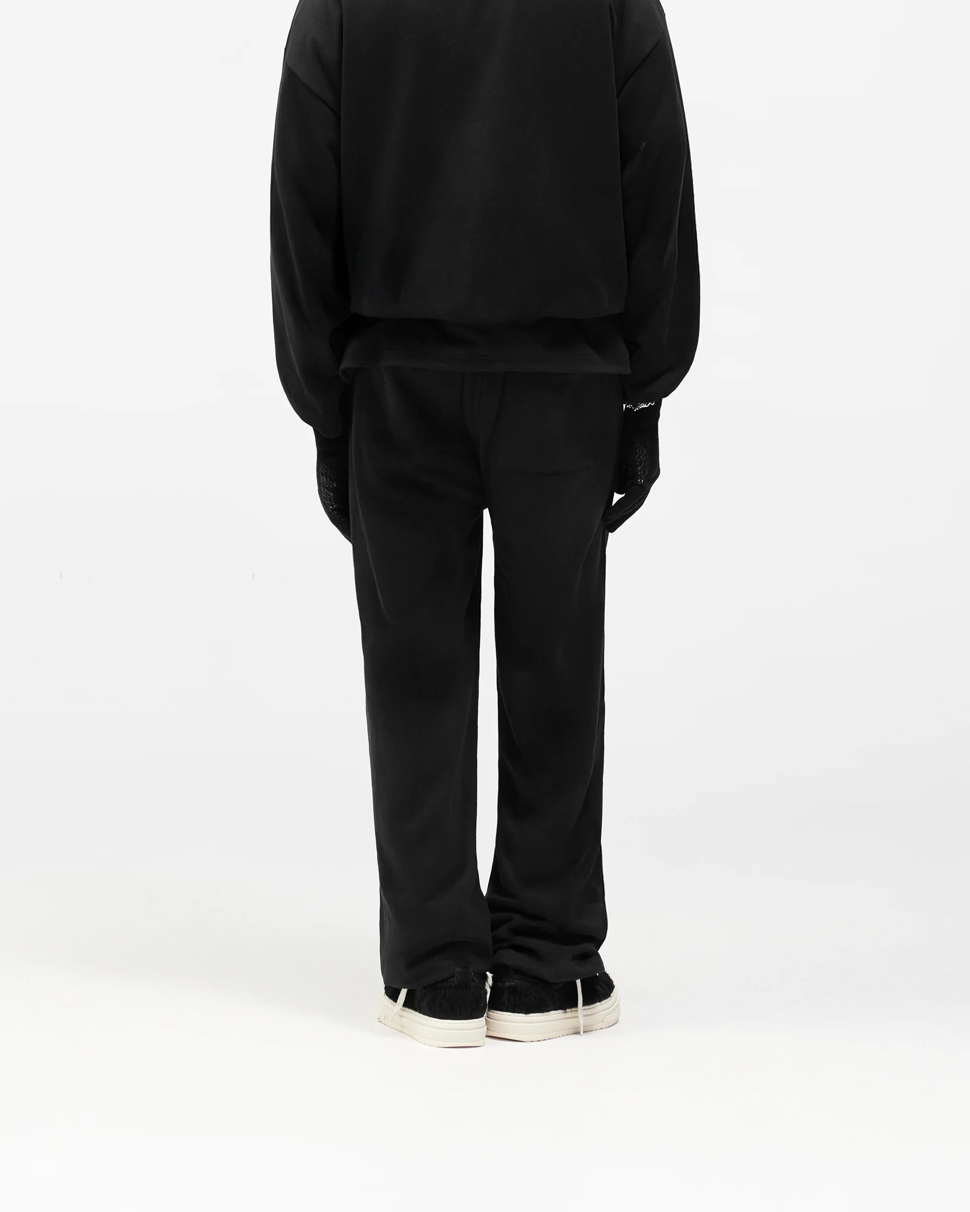 Dual Layer Script Sweatpants - Jet Black - Image 6