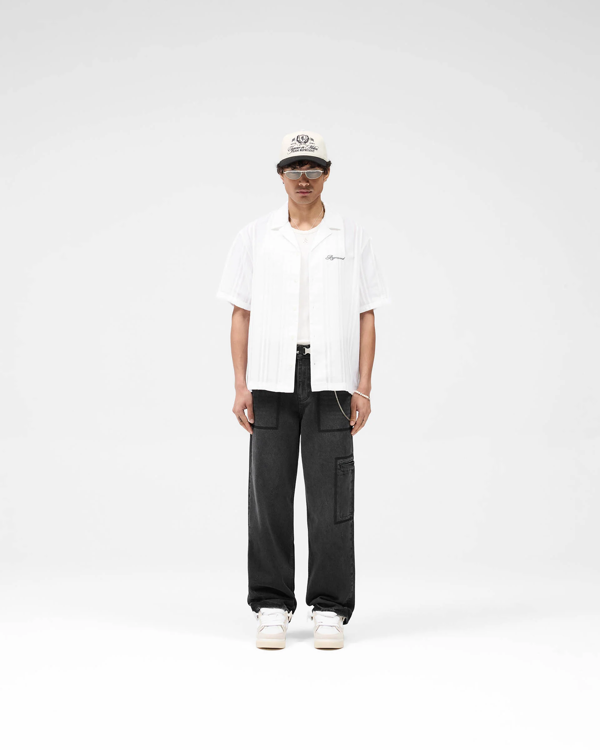 Embroidered Bowling Shirt - Antique White - Image 5