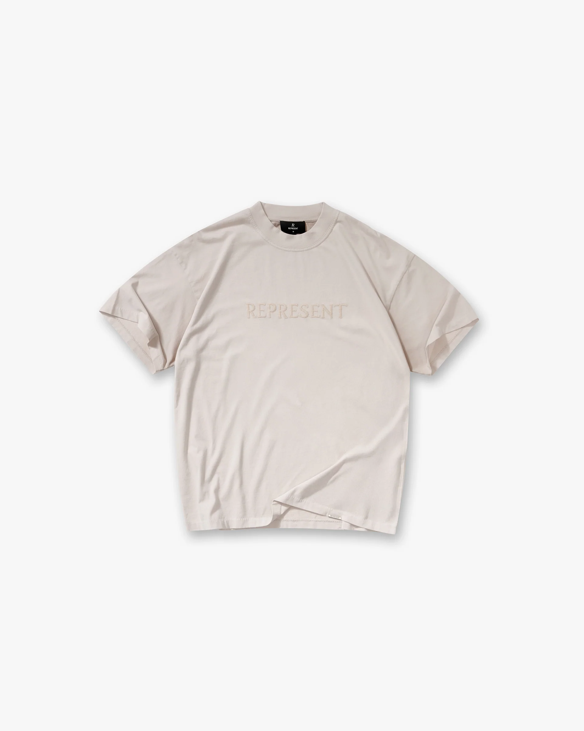 Embroidered Serif Logo T-Shirt - Concrete