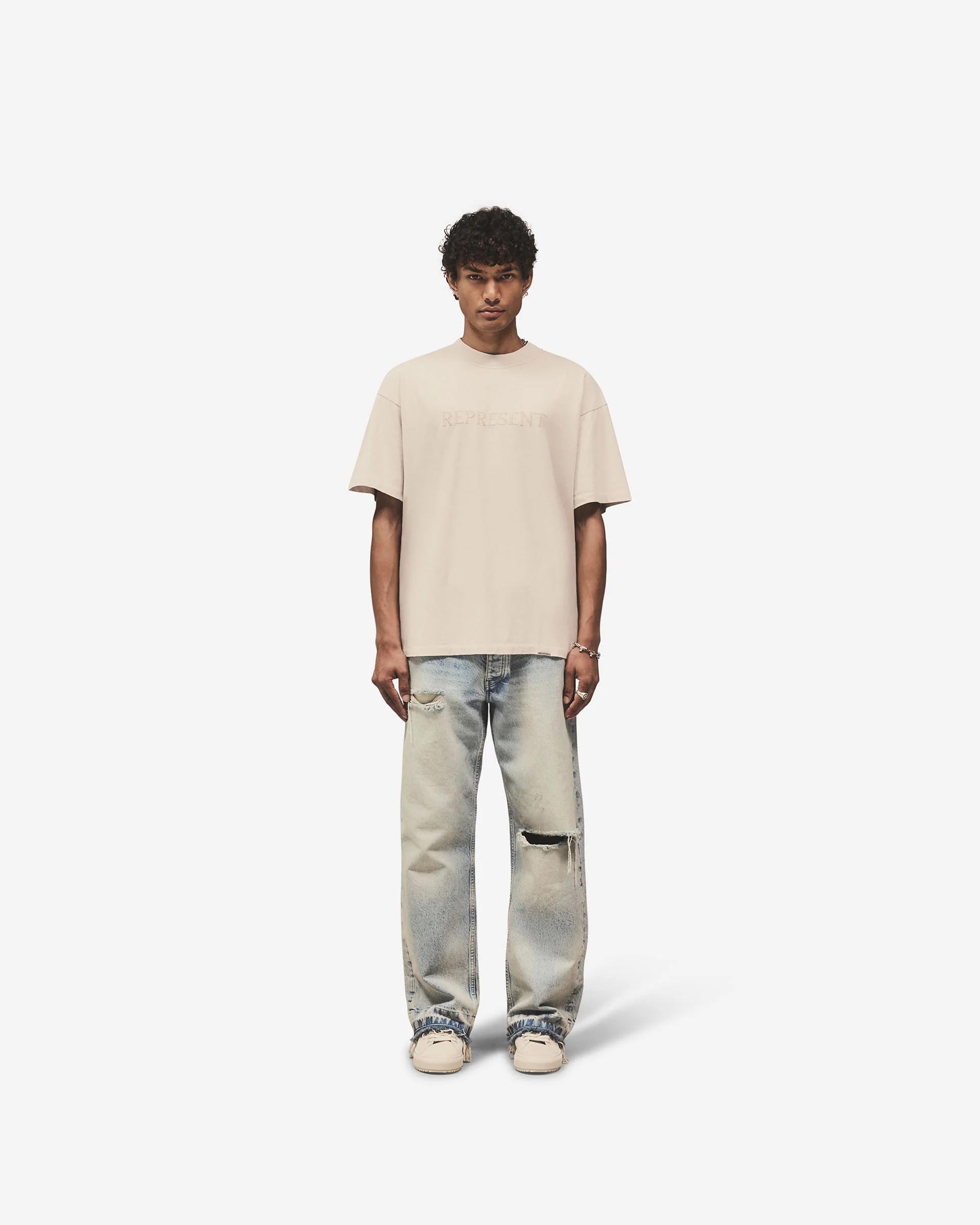 Embroidered Serif Logo T-Shirt - Concrete - Image 8
