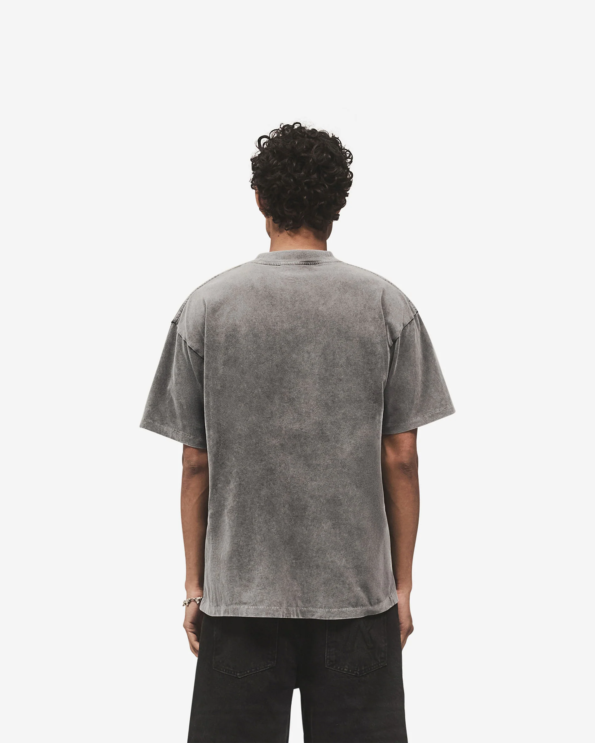 Embroidered Serif Logo T-Shirt - Vintage Grey - Image 7