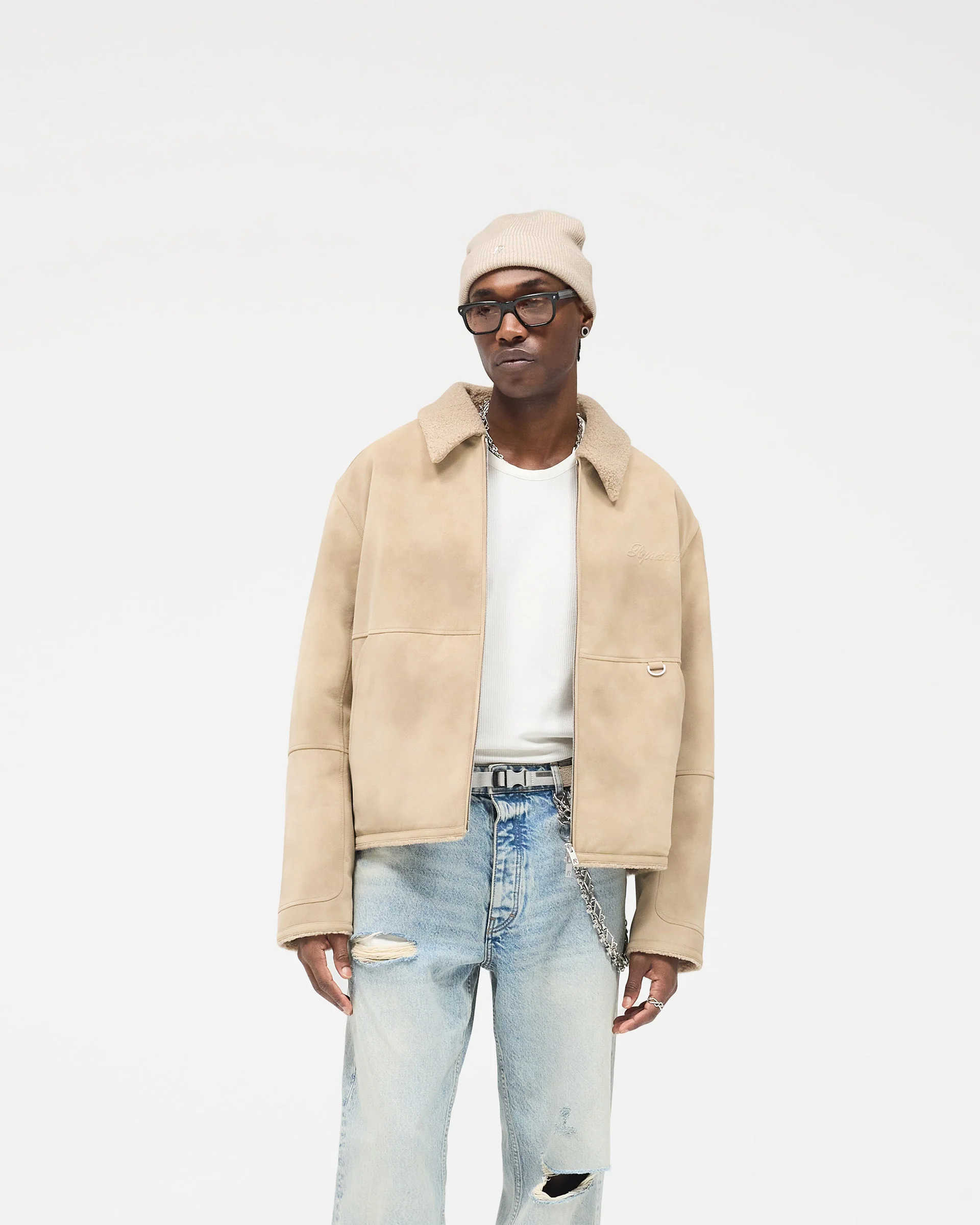 Faux Shearling Jacket - Cafe - Image 2