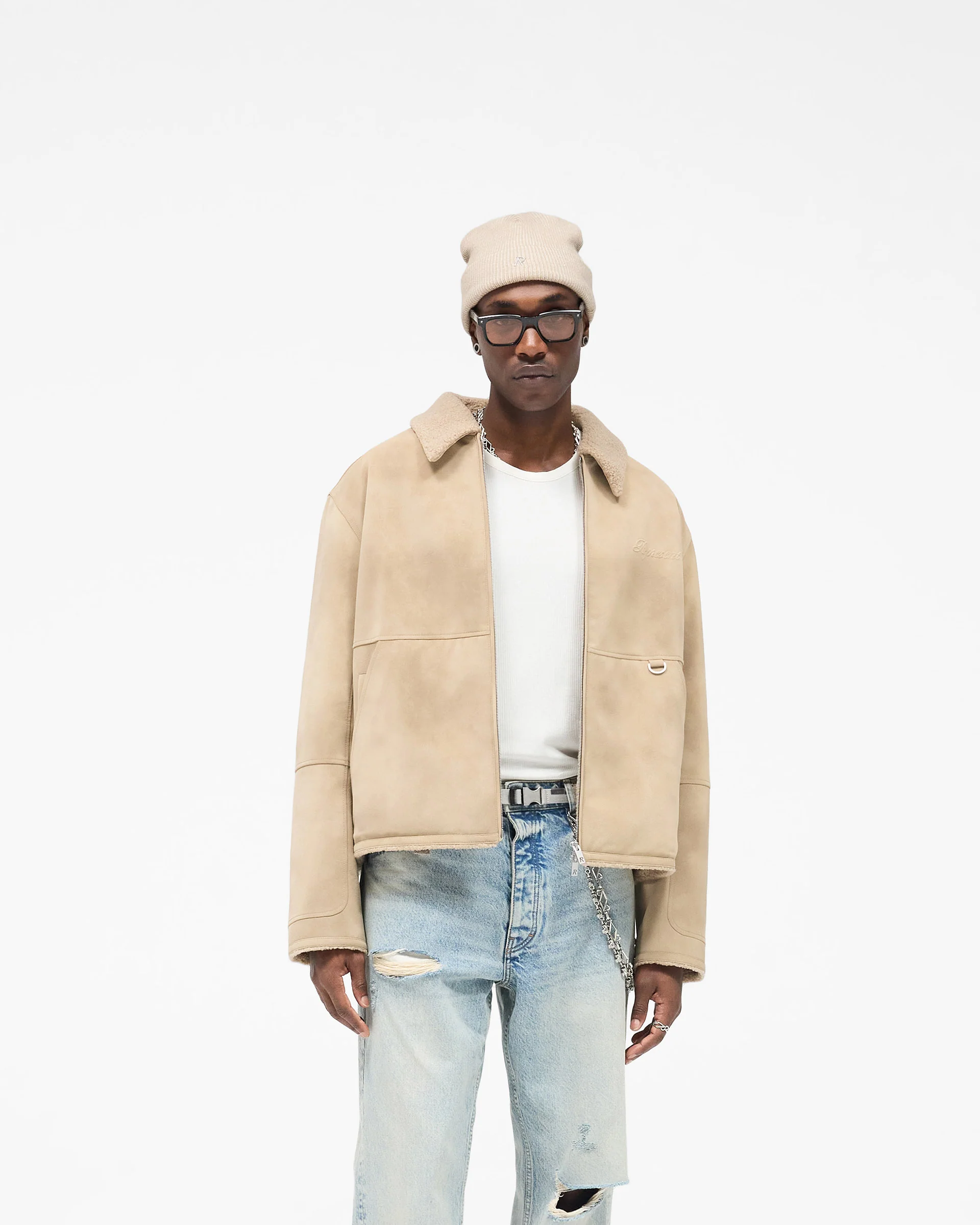 Faux Shearling Jacket - Cafe - Image 3