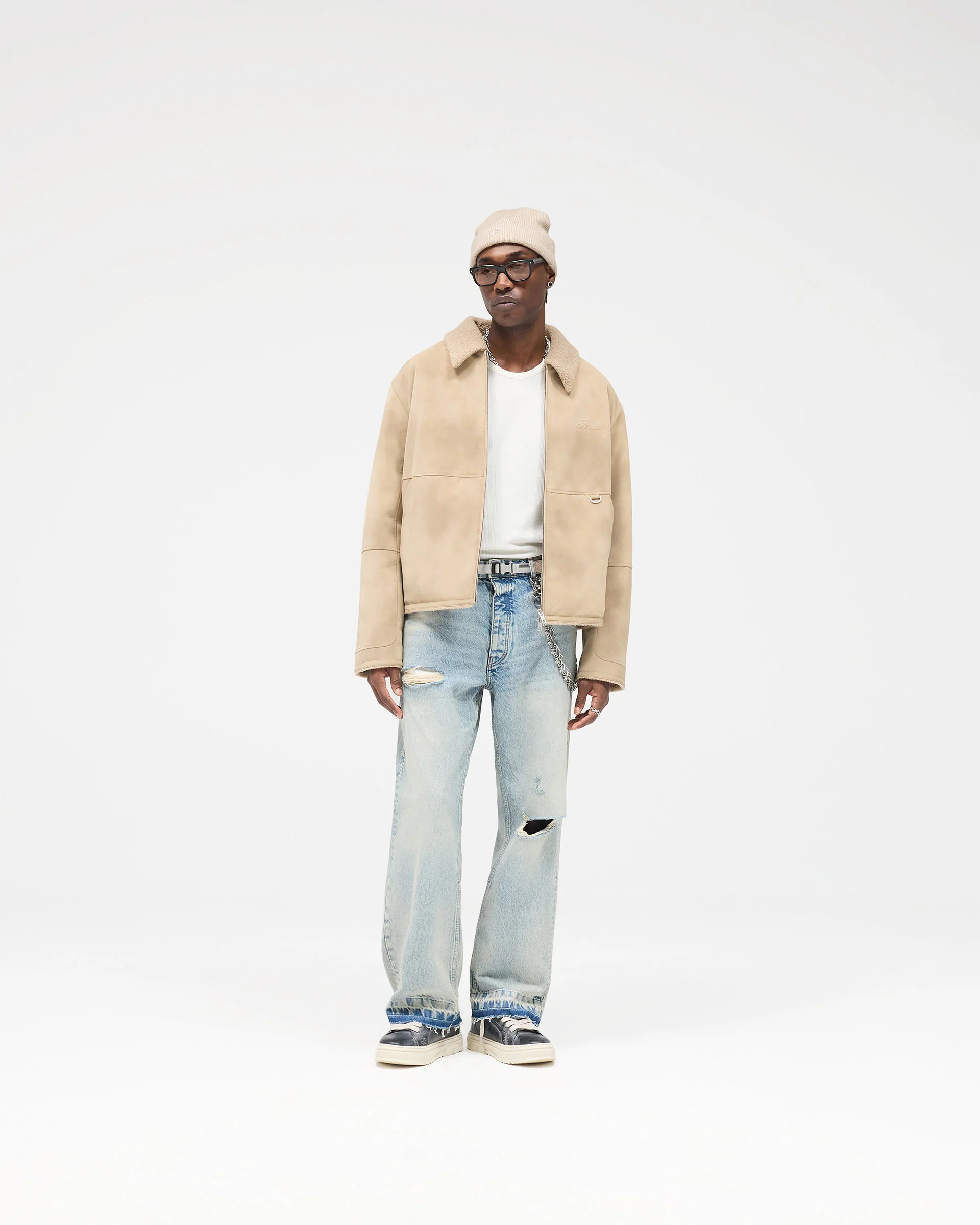 Faux Shearling Jacket - Cafe - Image 8