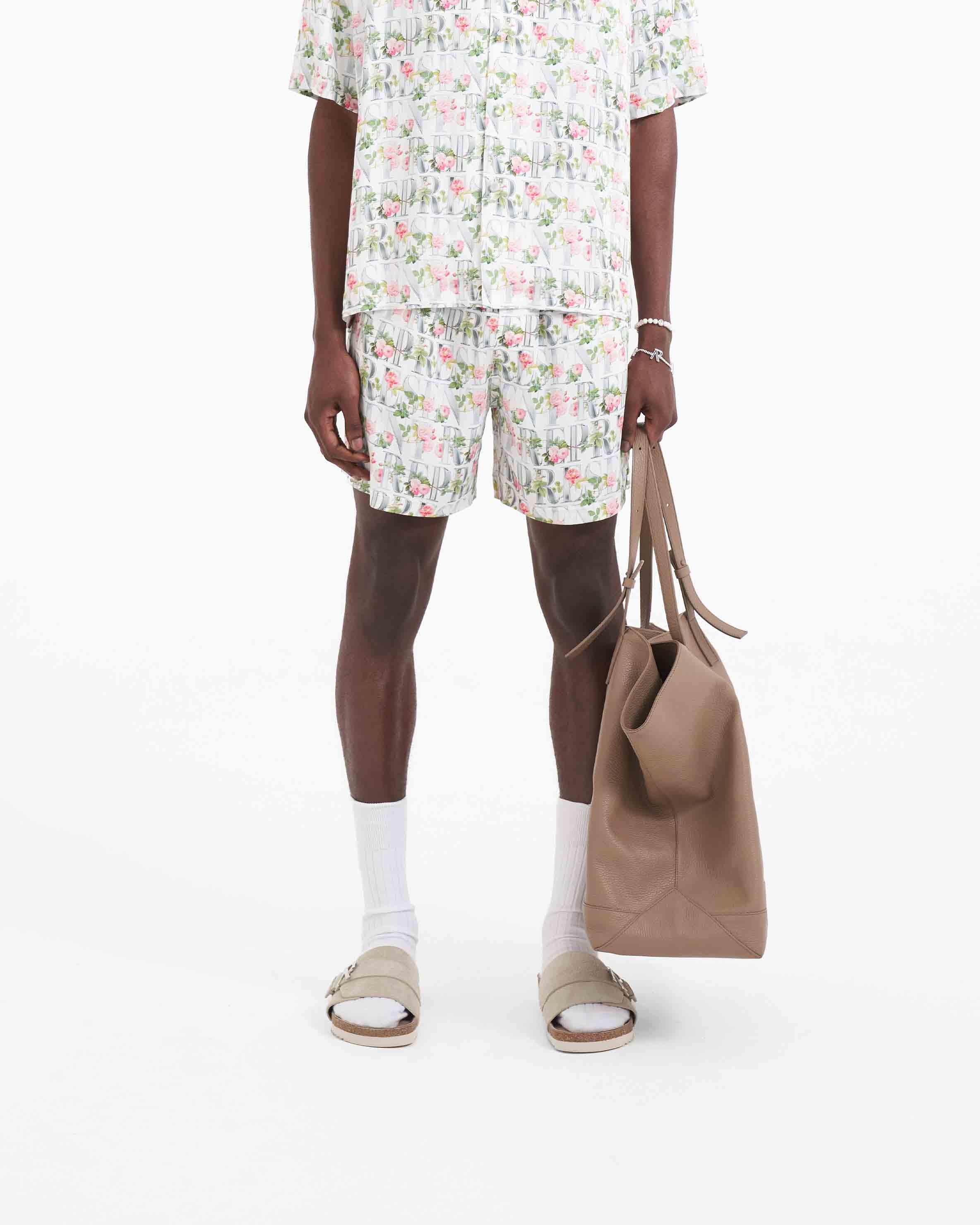 Floral Represent Shorts - Flat White - Image 2