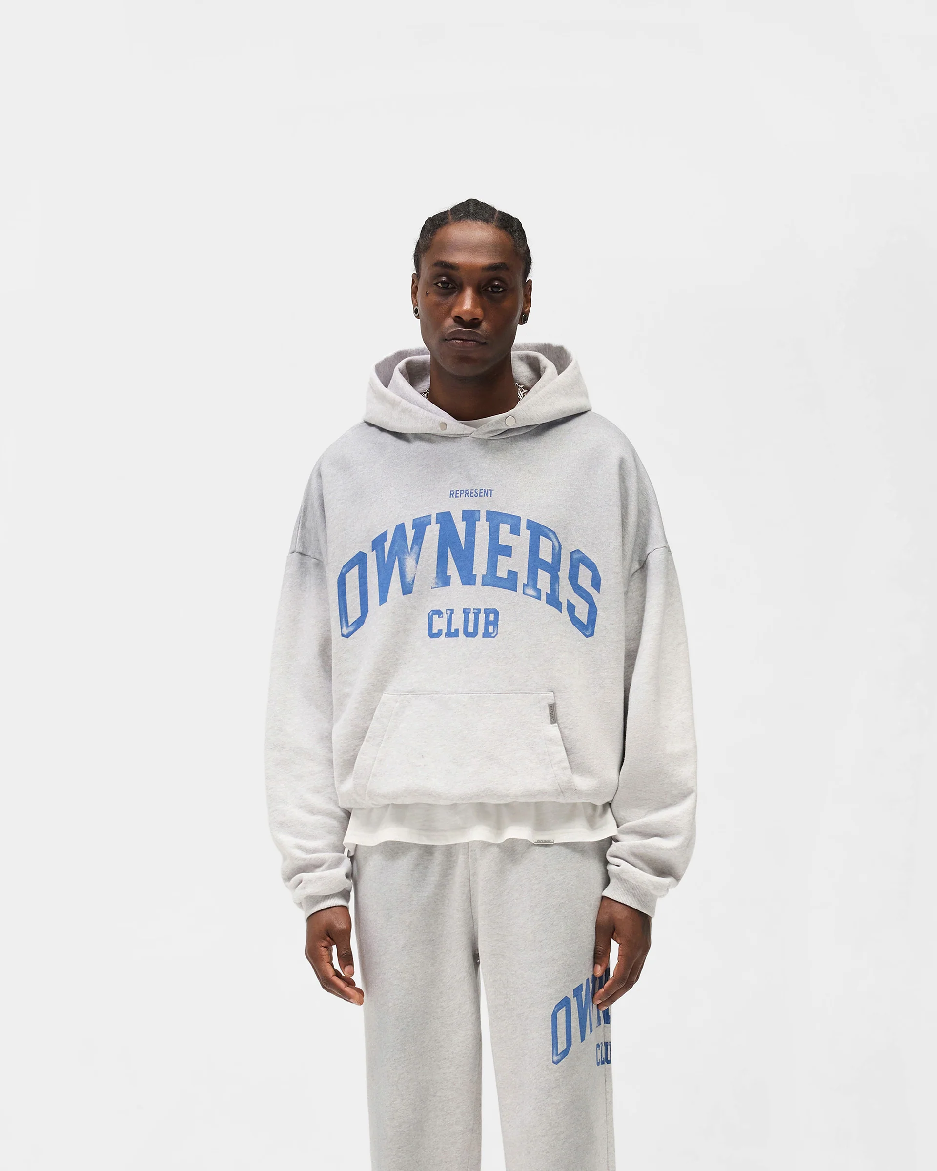 Represent Owners Club Hoodie - Sprayed Ice Grey Marl - Image 3