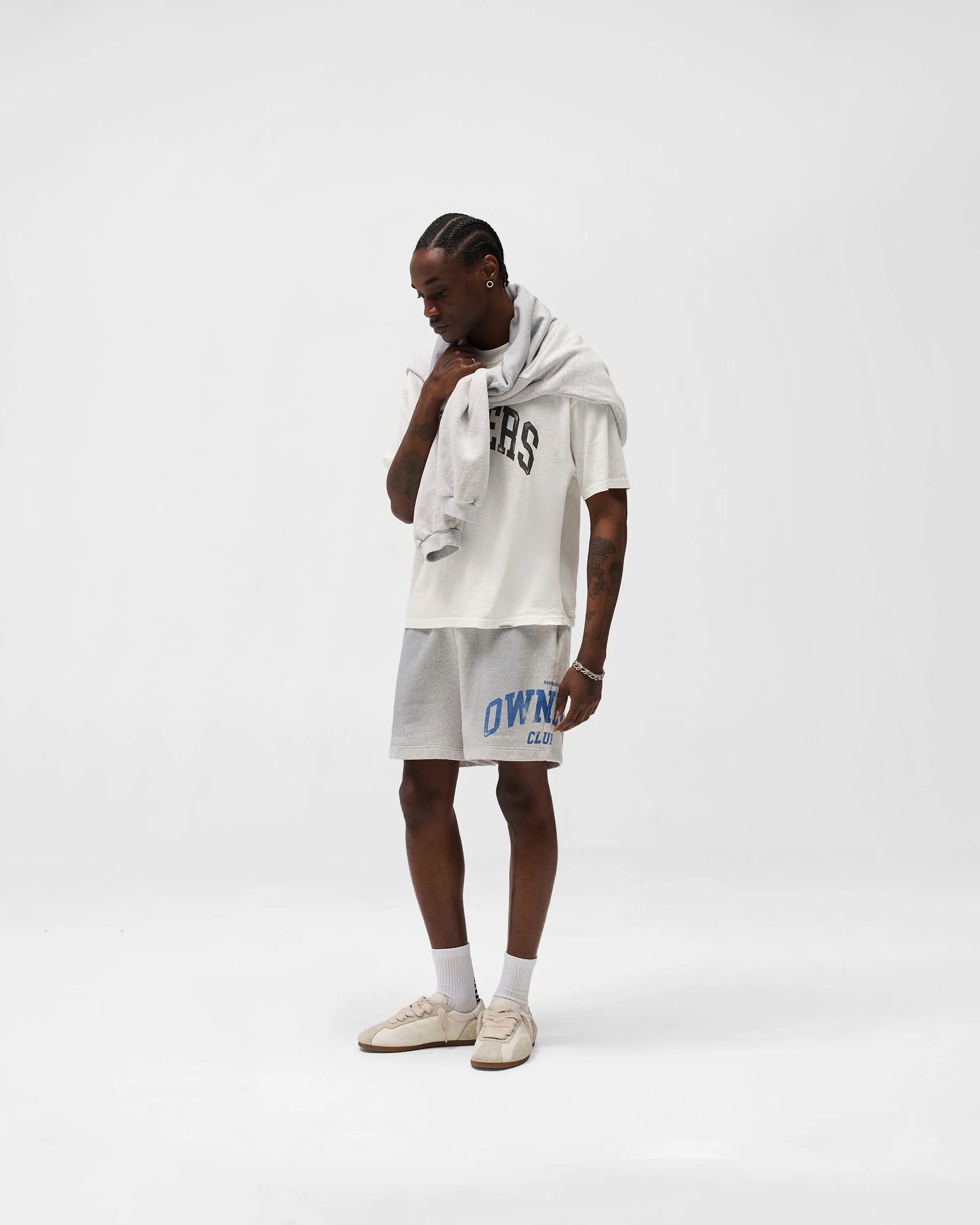 Represent Owners Club Shorts - Sprayed Ice Grey Marl - Image 6