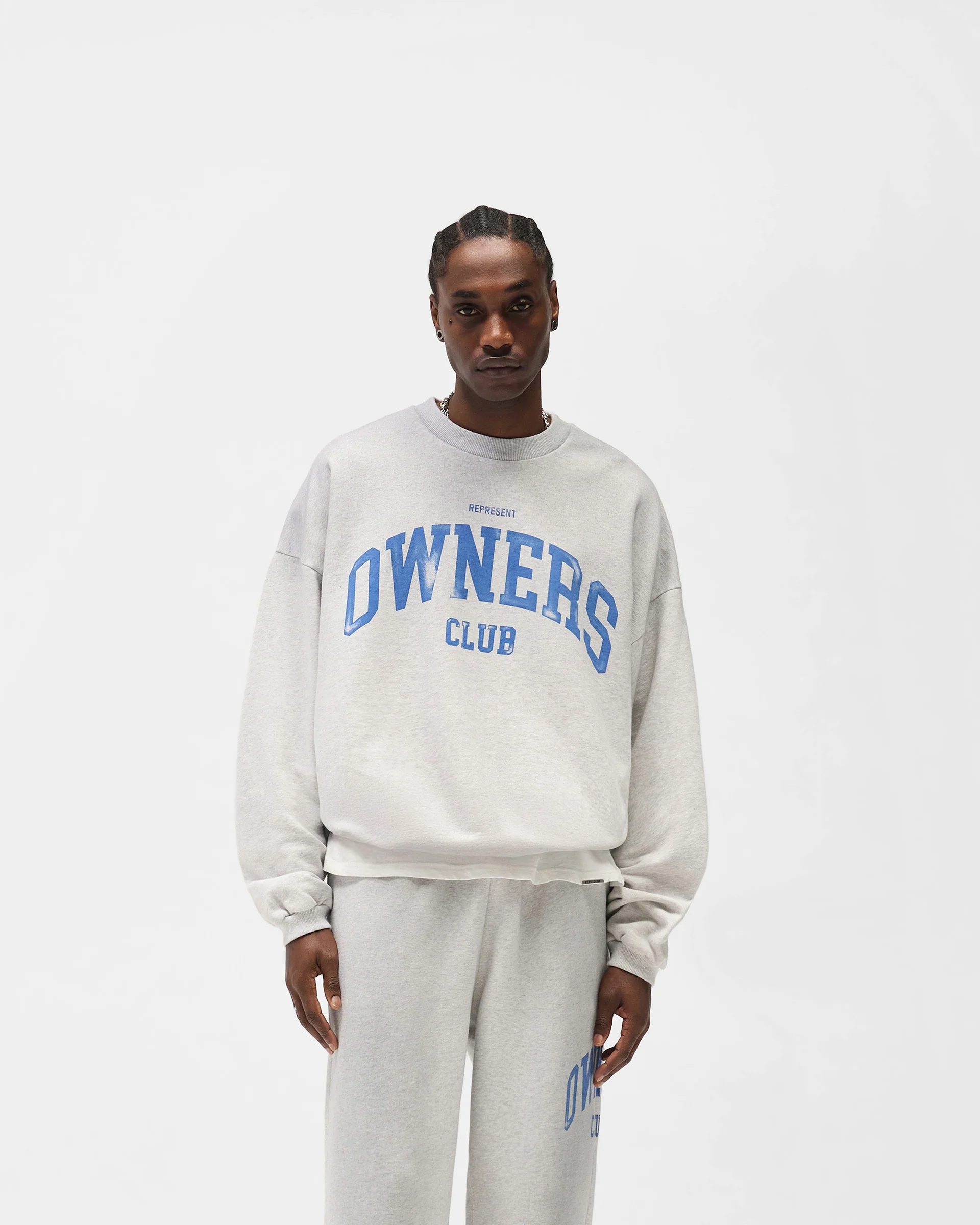 Represent Owners Club Sweater - Sprayed Ice Grey Marl - Image 3