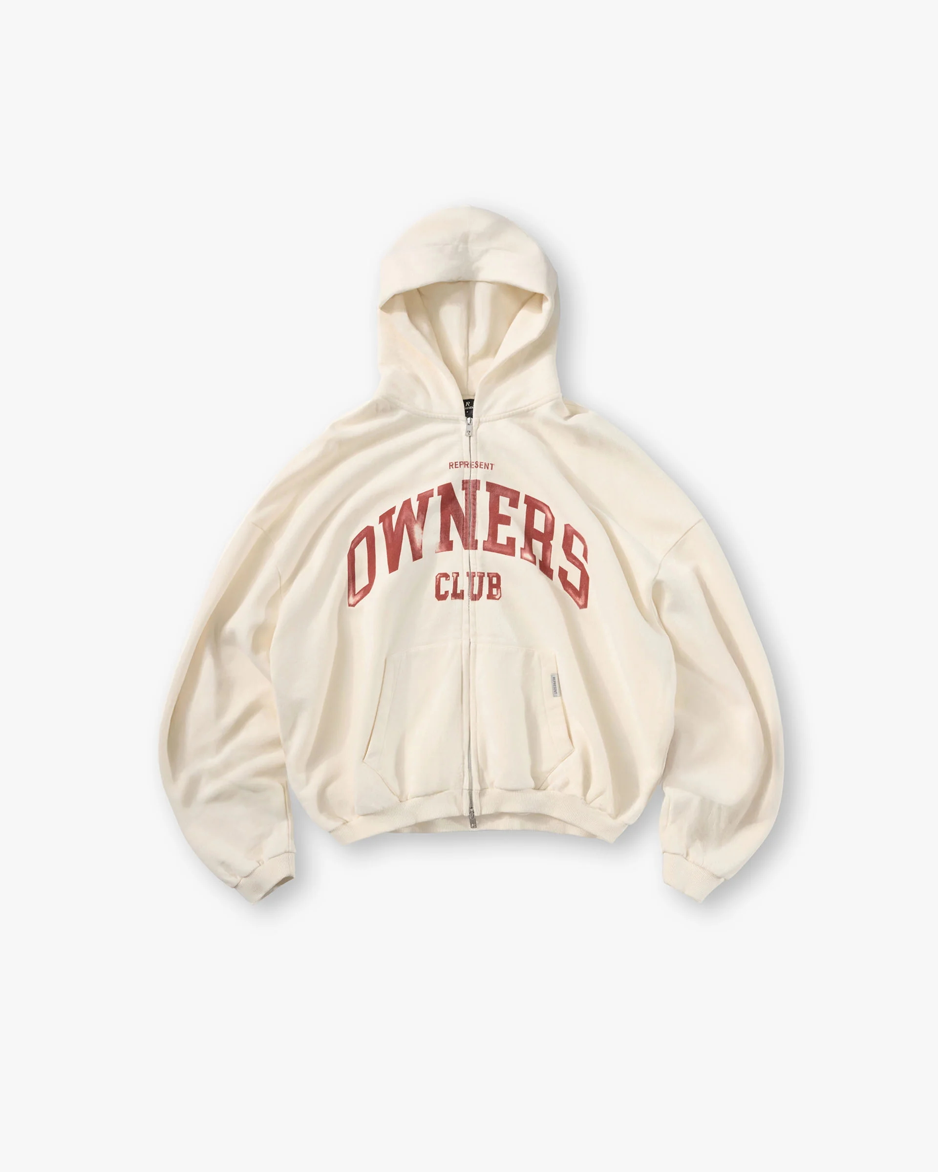 Represent Owners Club Zip Through Hoodie - Buttercream