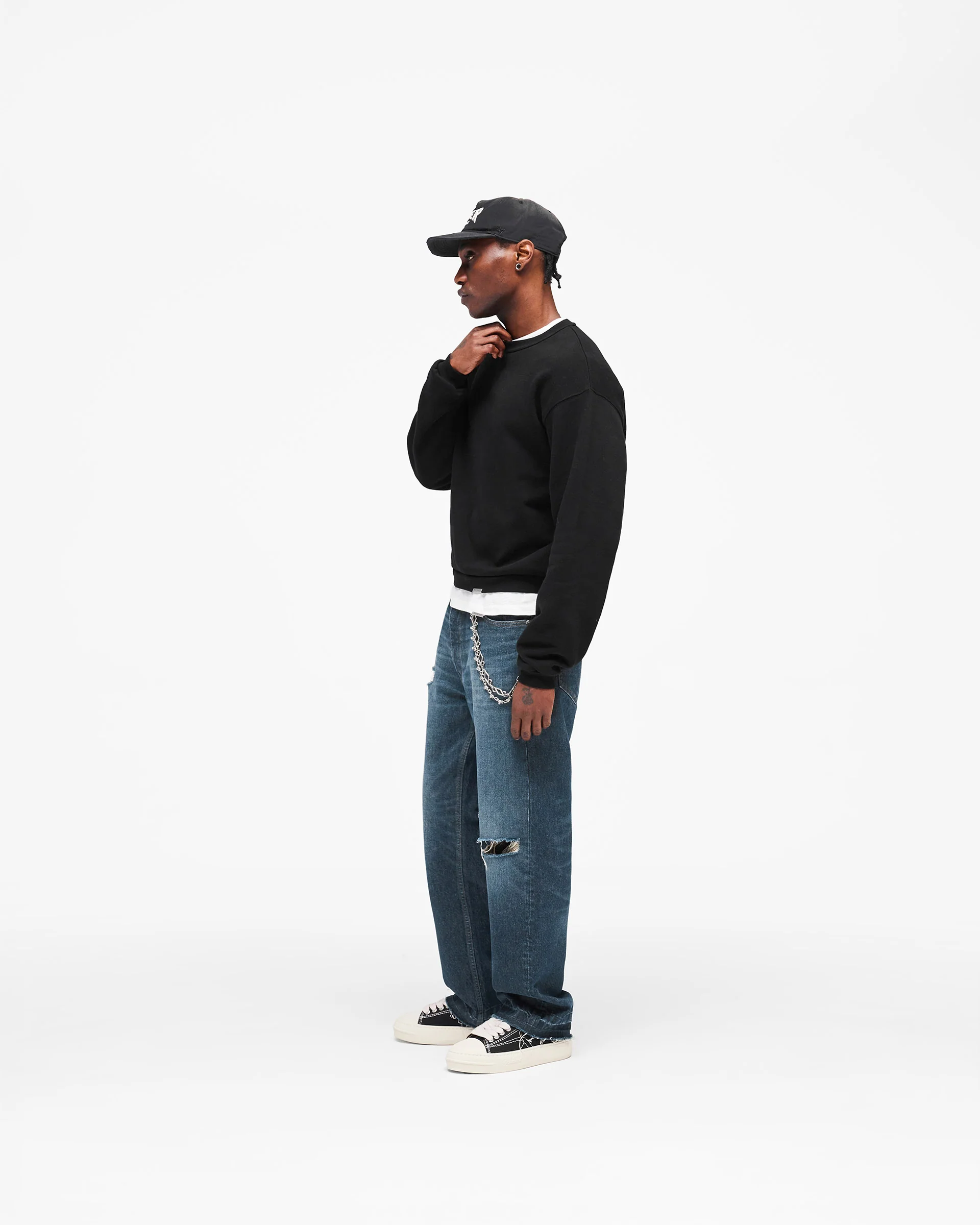 GH Shrunken Sweatshirt - Jet Black - Image 7