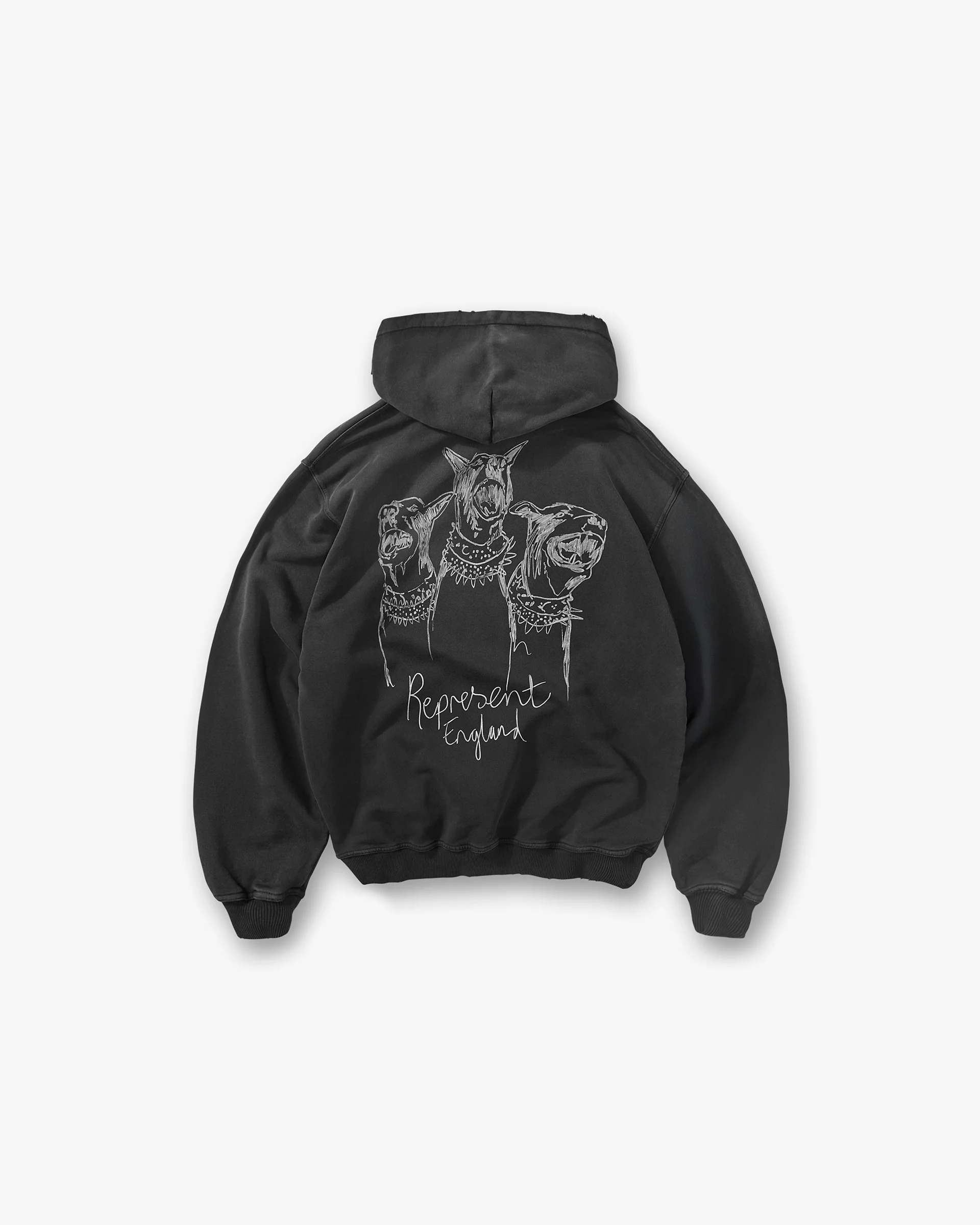 Hand Drawn Thoroughbred Hoodie - Aged Black - Image 2