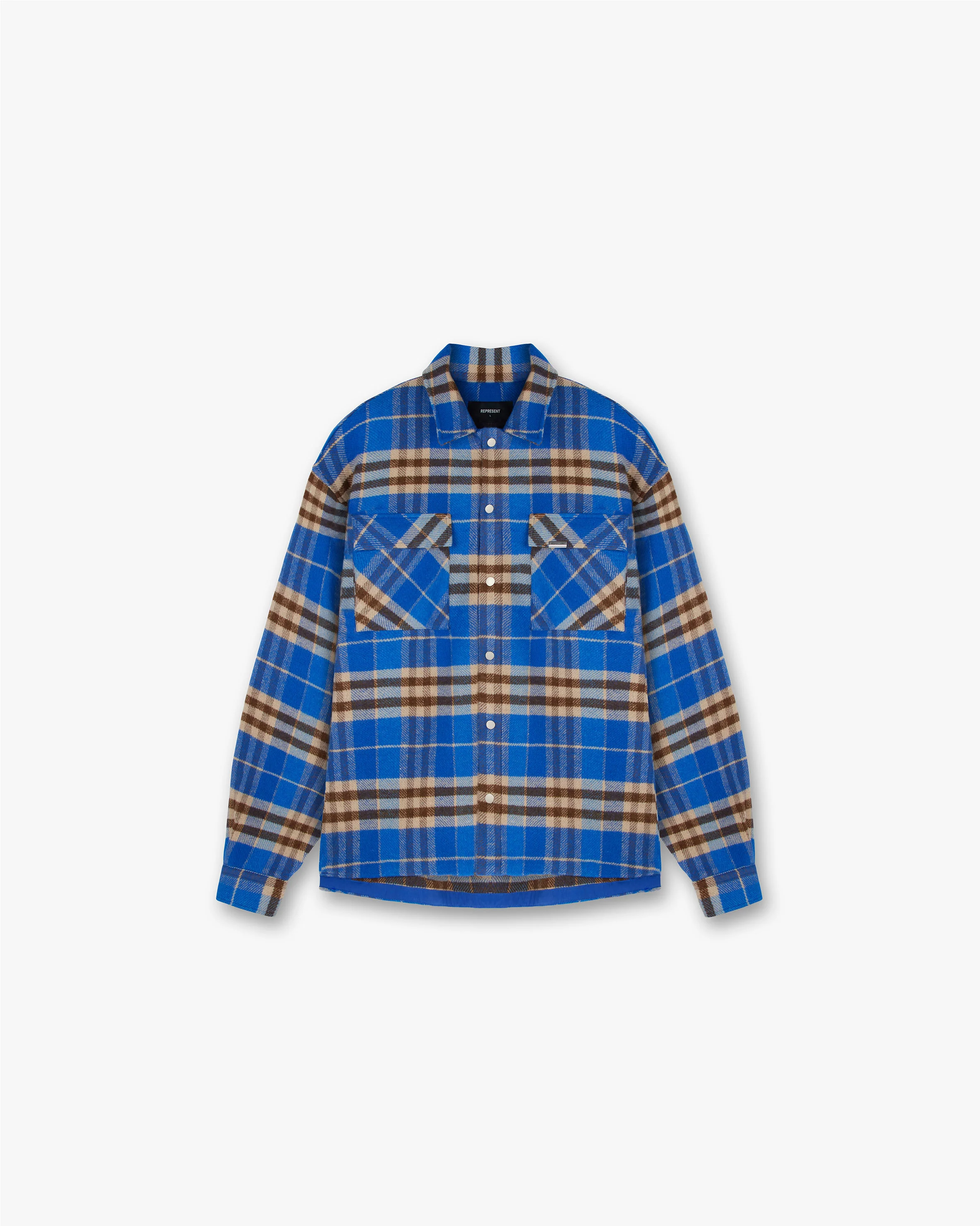 Heavyweight Initial Flannel Shirt - Cobalt