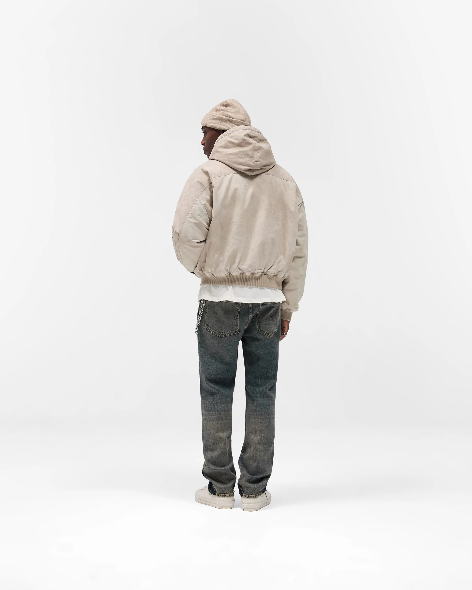 Hooded Bomber - Beige - Image 10